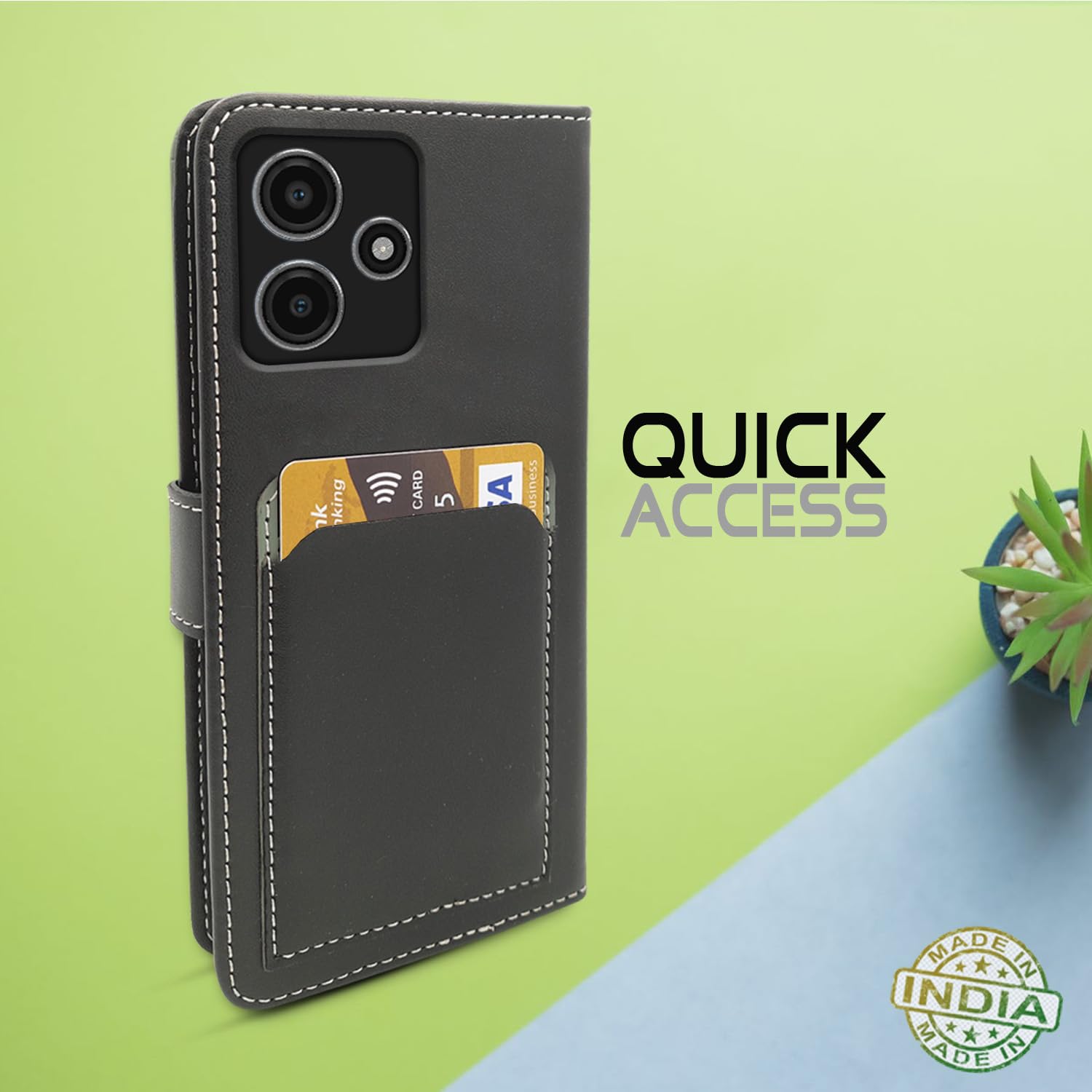 Pikkme grey Magnetic flip cover for Redmi 12/Poco M6 Pro 5G – photo 4