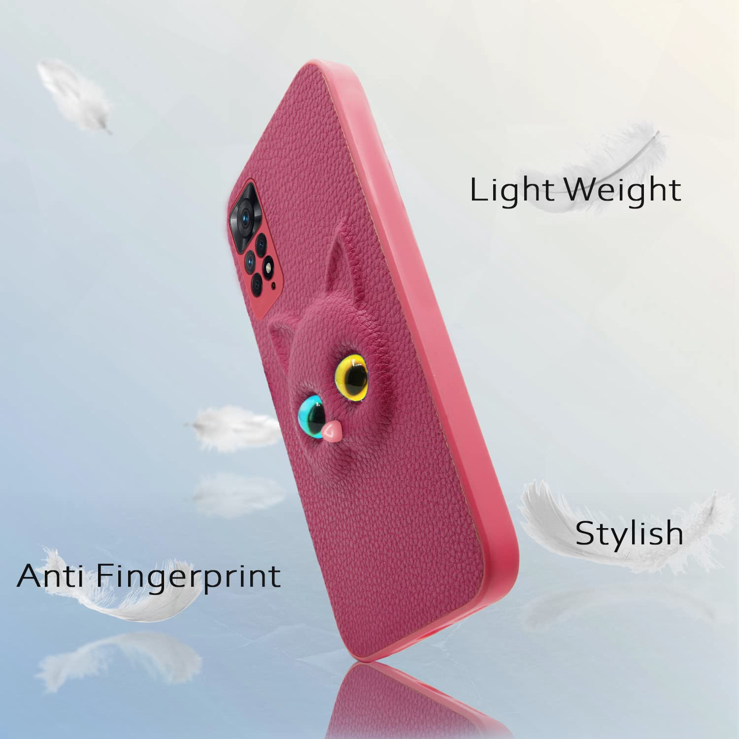 Pikkme Mi Redmi Note 11 Pro/Note 11 Pro Plus 5G Kitty Back Cover (Pink)
