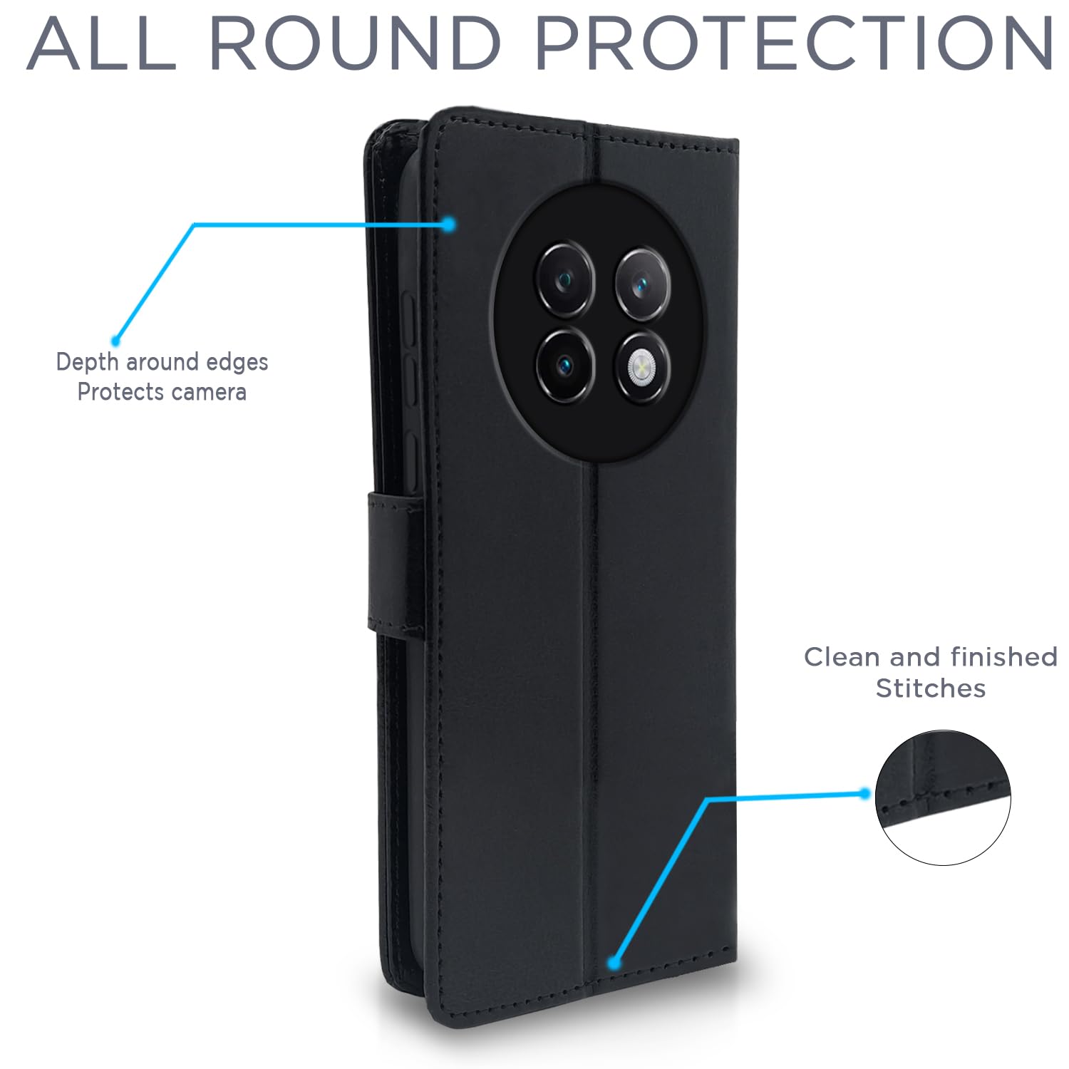 Black Wallet mobile flip cover for Realme 13 Plus 5G/P1 – Pikkme – photo 4