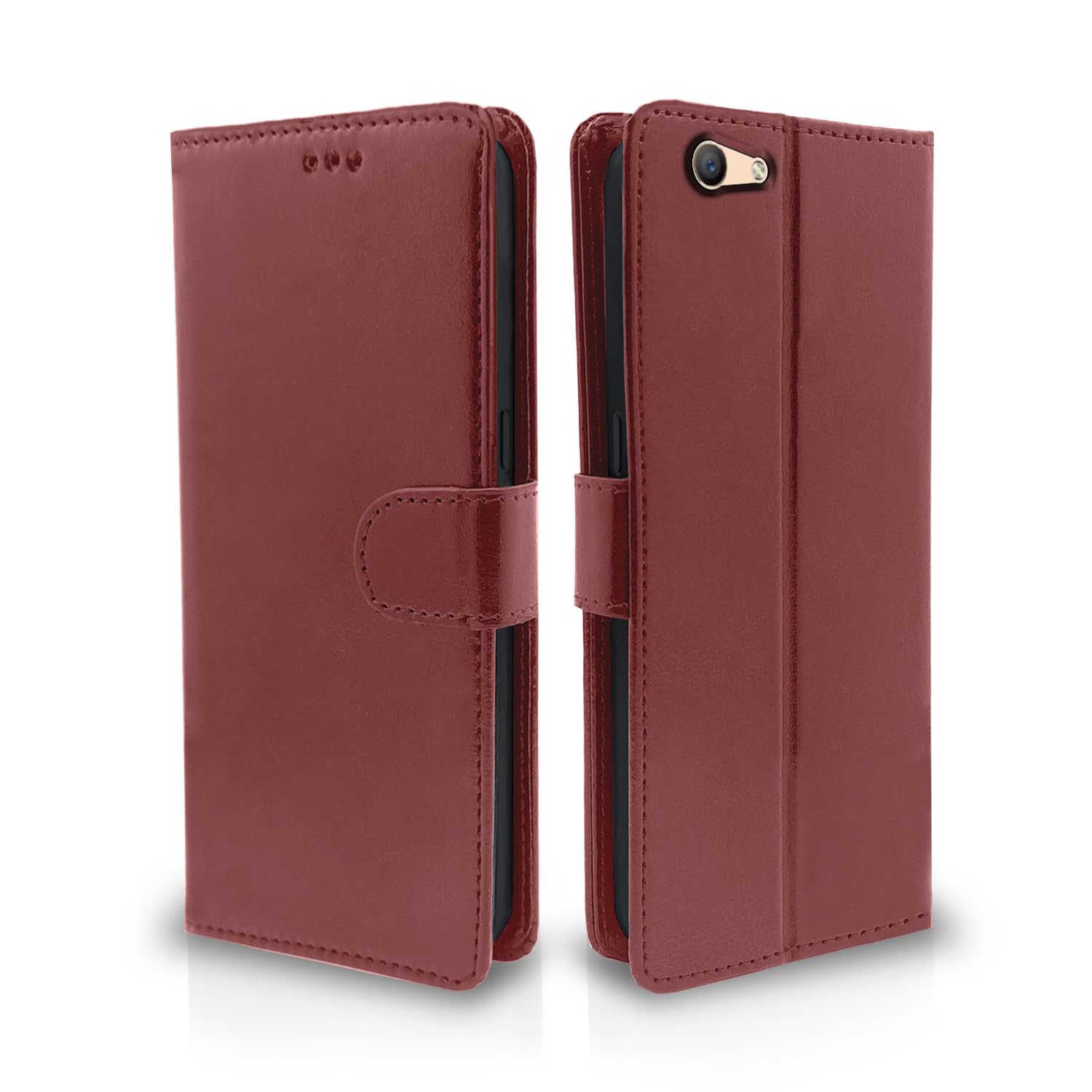 Oppo F1s Wallet mobile flip cover in brown by Pikkme