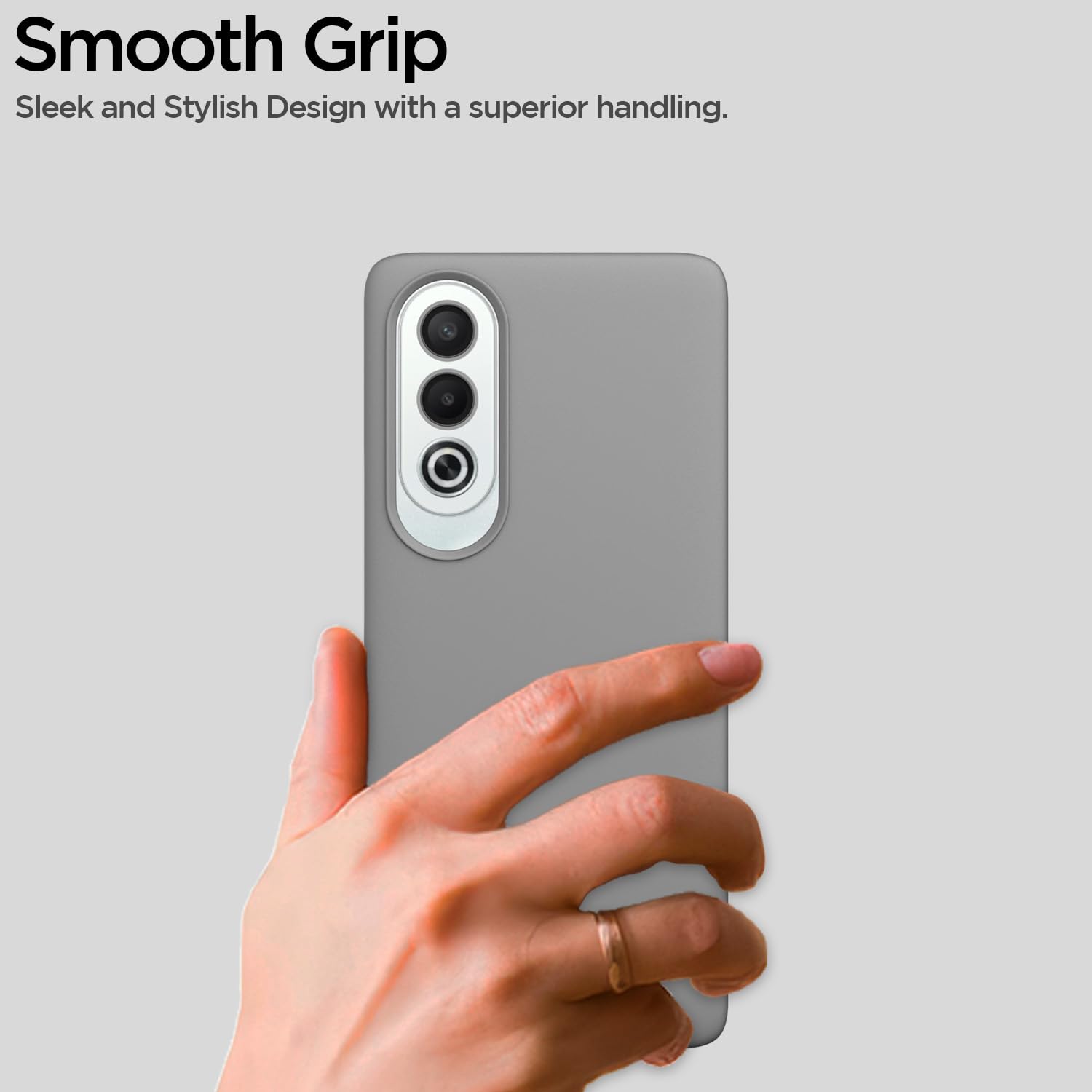 Pikkme Oppo K12x 5G SideCut Back Cover (Grey)