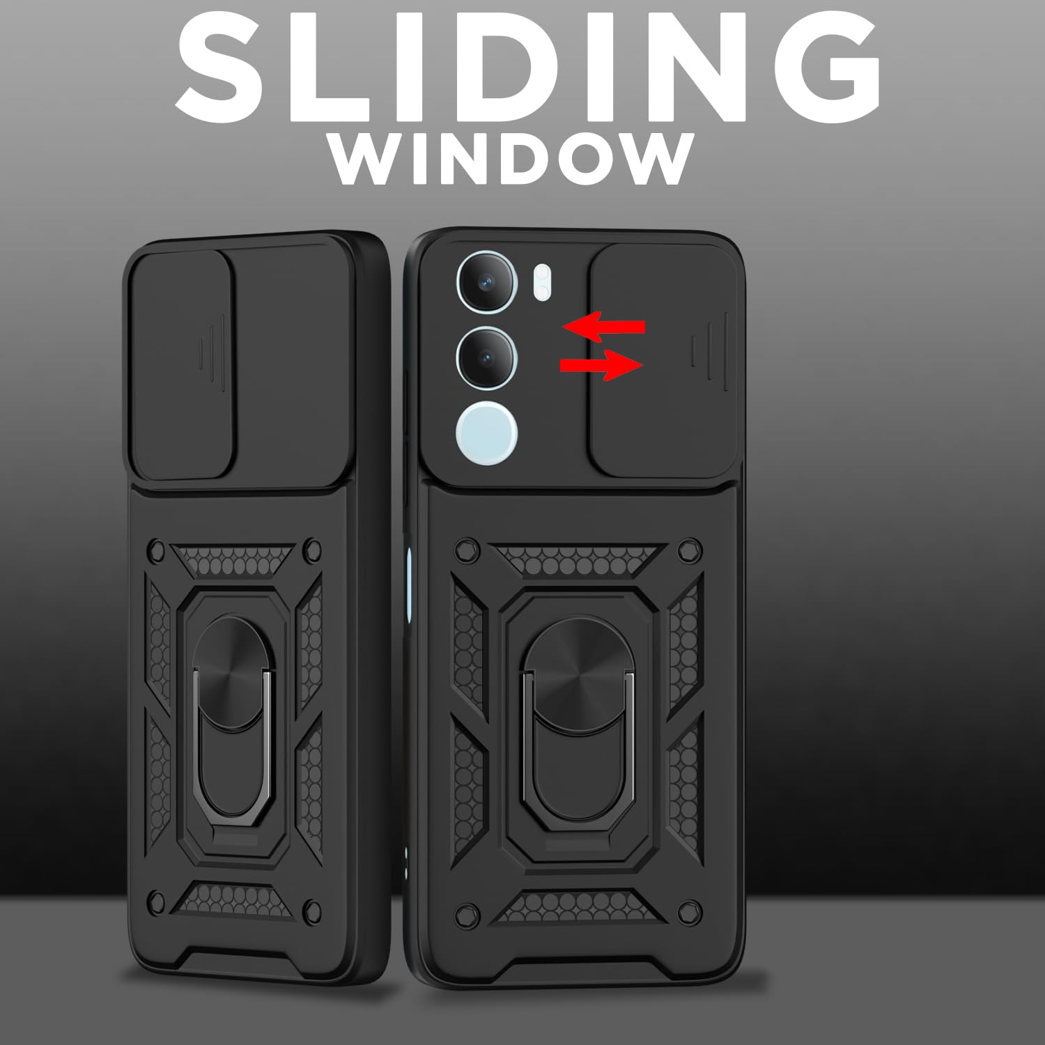 Pikkme black D10 Camera Shield back cover for Vivo Y29 5G/Y19s 5G/360 – photo 2