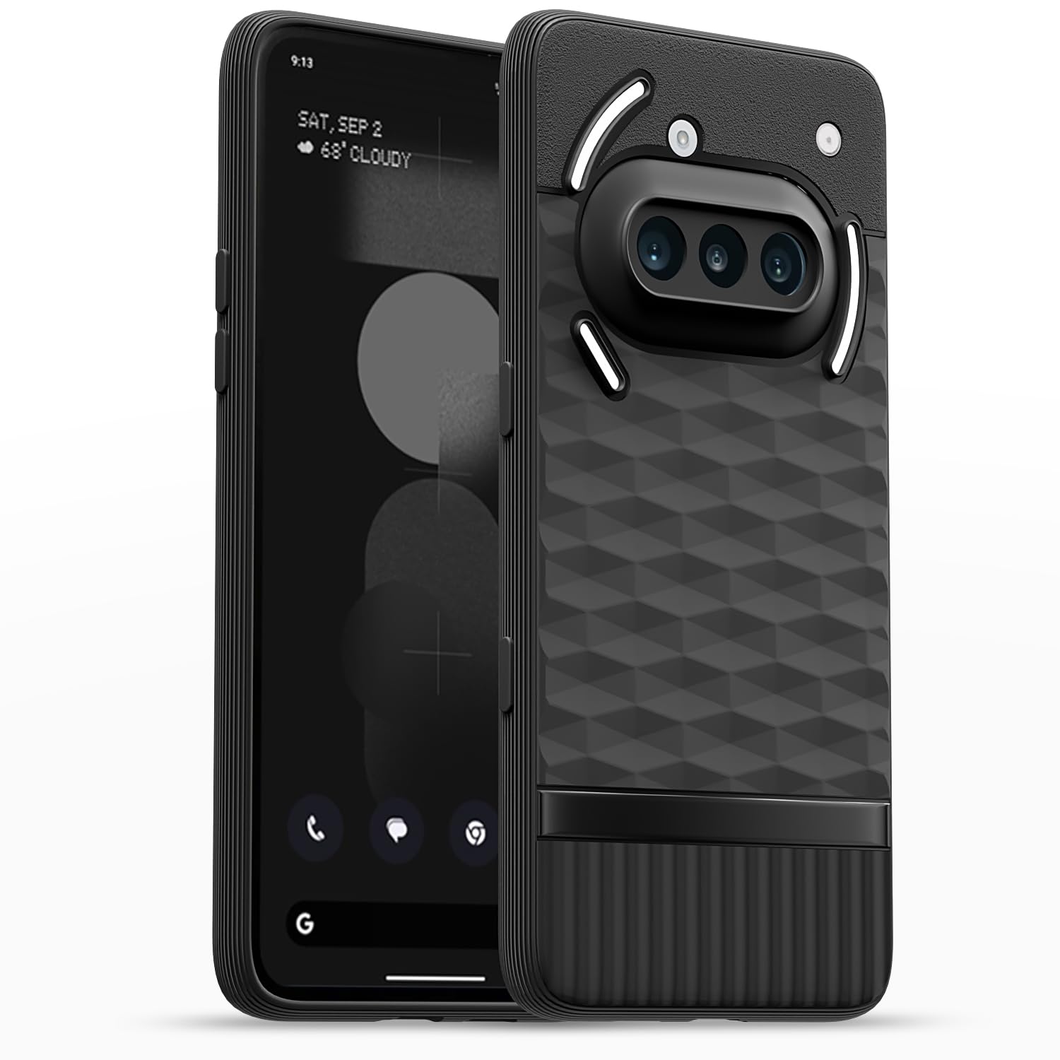 Pikkme Nothing Phone 3a 5G Shockproof Soft Flexible Gencase Back Cover (Black)