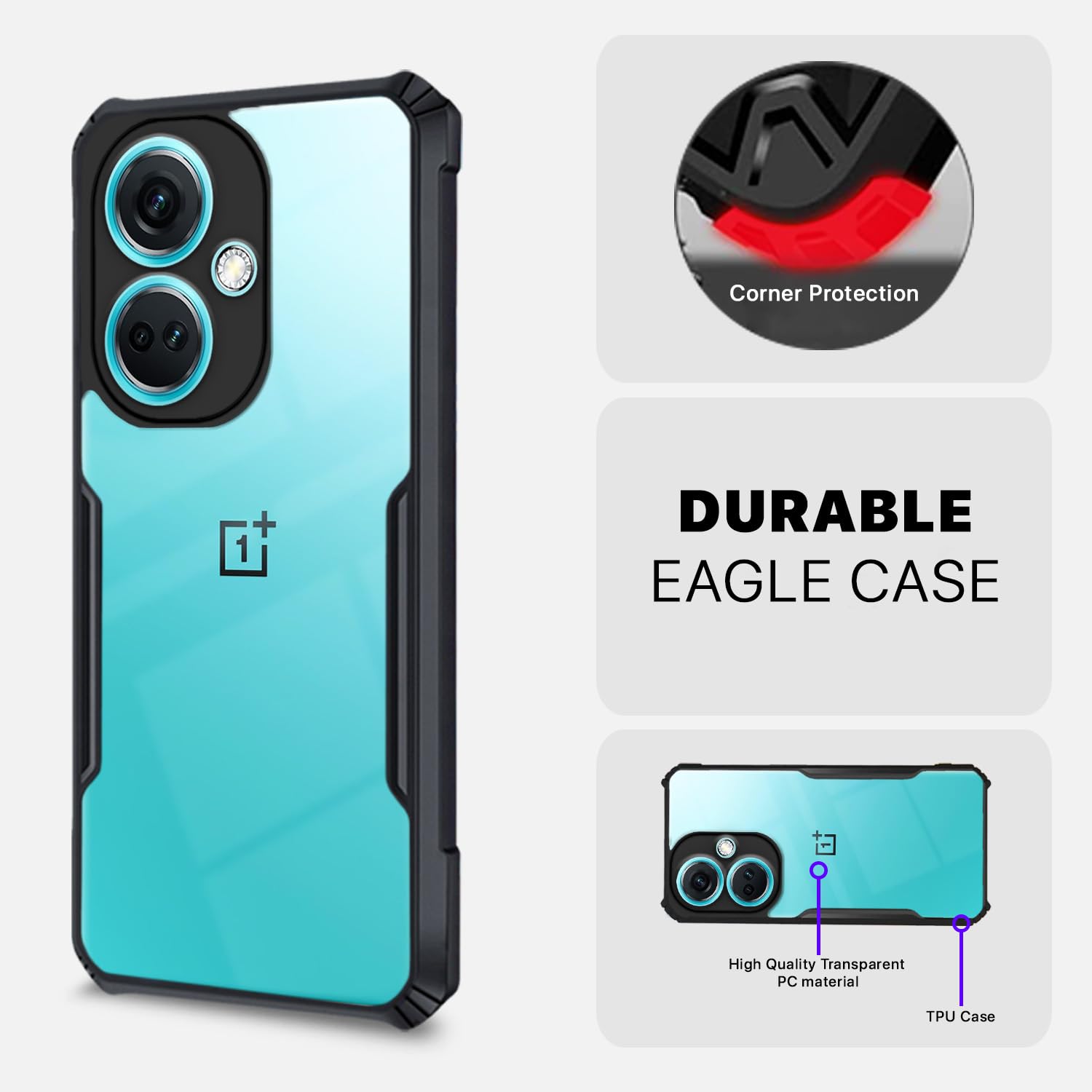 Pikkme OnePlus Nord Ce 3 5G Eagle Back Cover (Black)