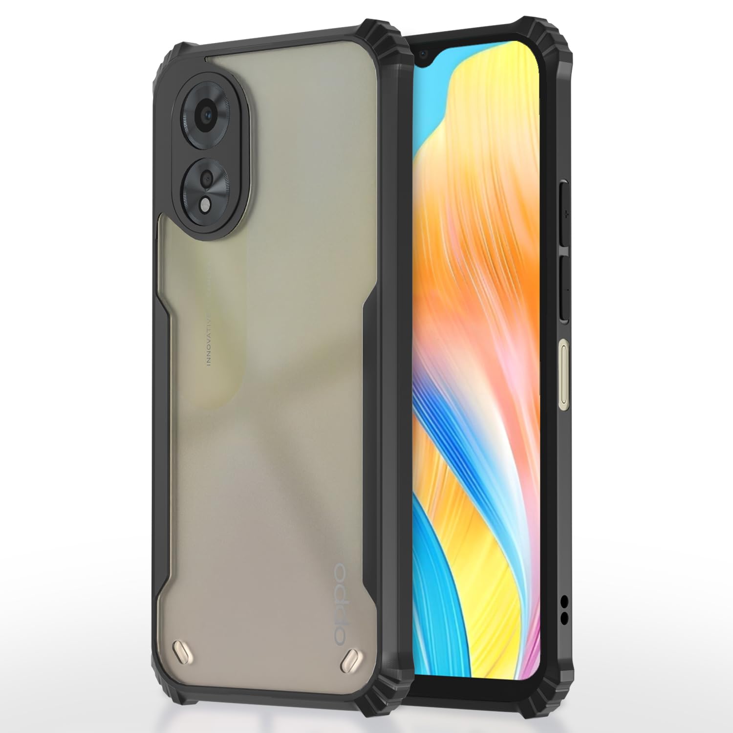 Black mobile back cover for Oppo A38/A18 4G – Pikkme