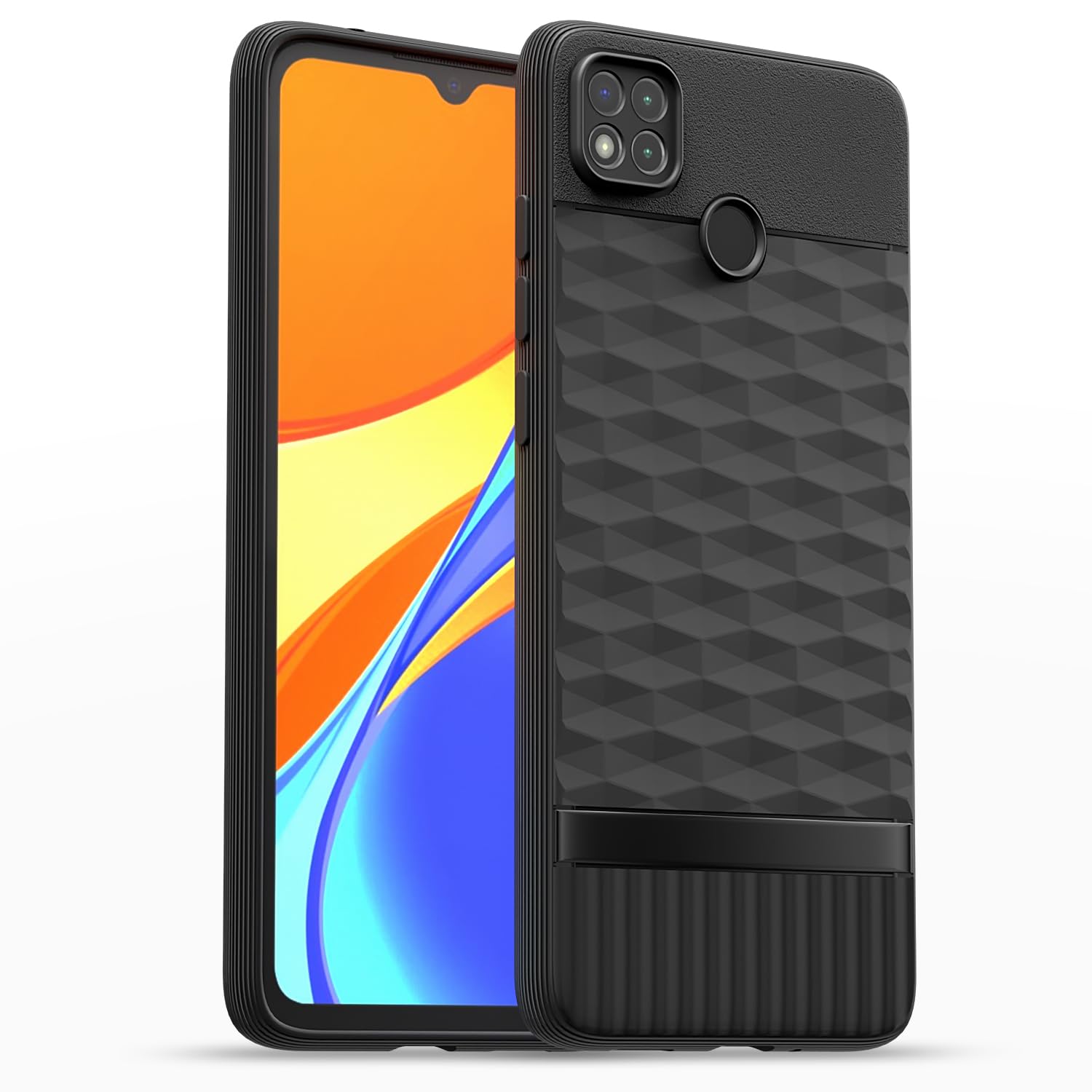 Pikkme Poco C31, Mi Redmi 10A / 10A Sport, Redmi 9 / Redmi 9 Activ / 9C Gencase Back Cover (Black)