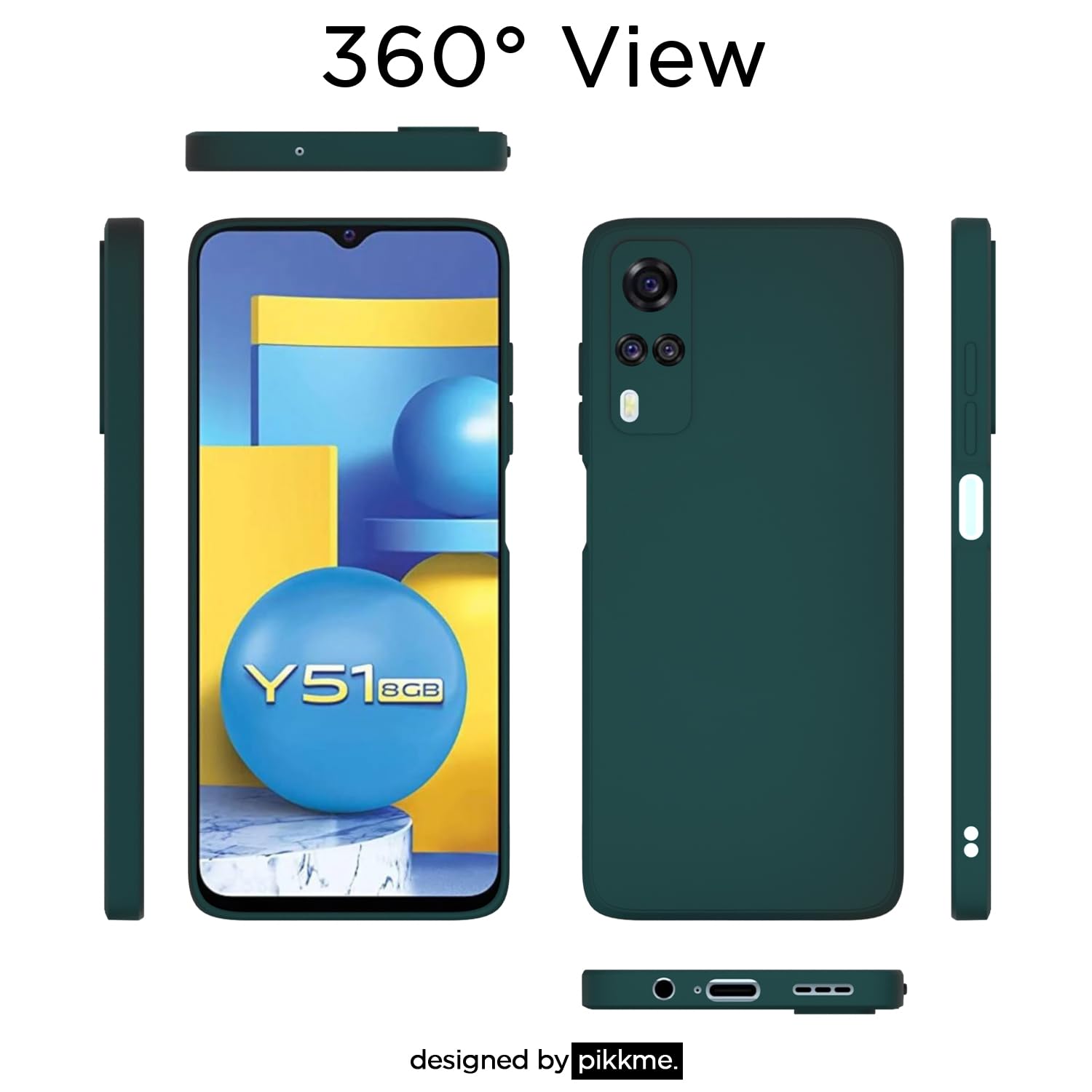 Pikkme Vivo Y31 / Y51A / Y51 / Y51i Soft Matte Silicone Shockproof Case (Green)