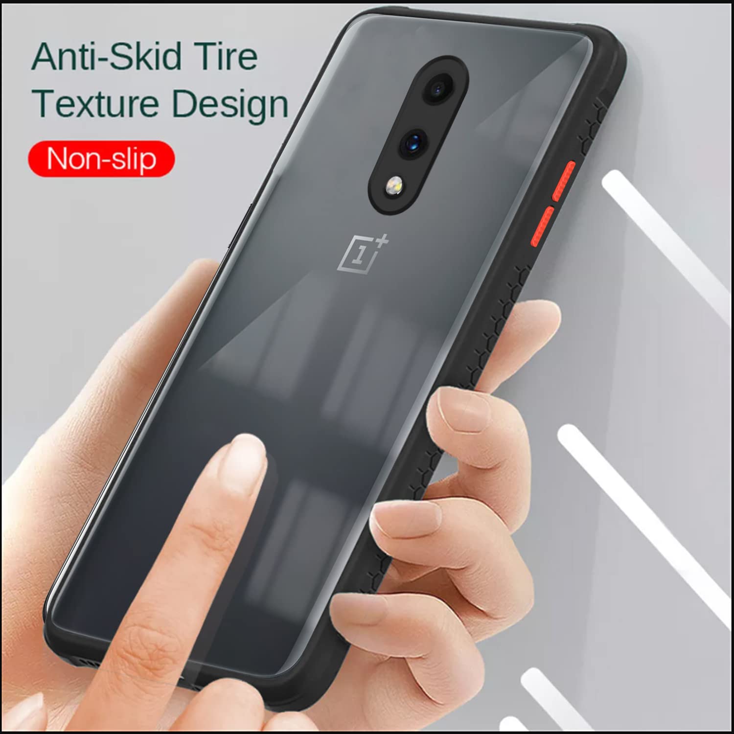 OnePlus 7 Clear back cover in black by Pikkme – photo 3