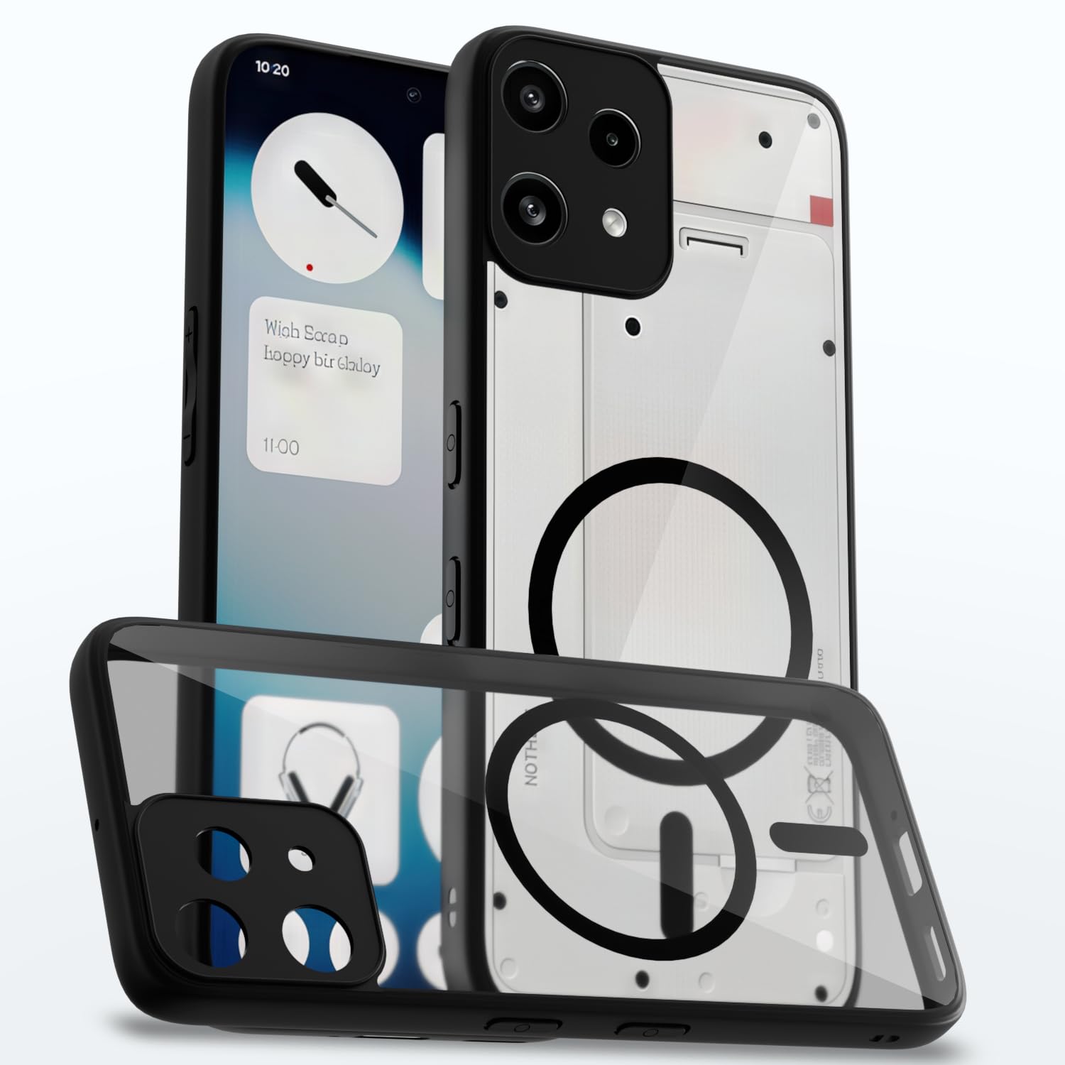 Nothing Phone 3a Lite 5G MagSafe mobile back cover in black mag-safe by Pikkme