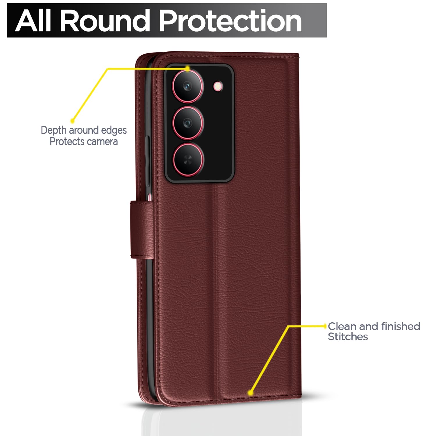 Pikkme brown wallet flip cover for Realme Narzo 80x/P3x/14X 5G – photo 4