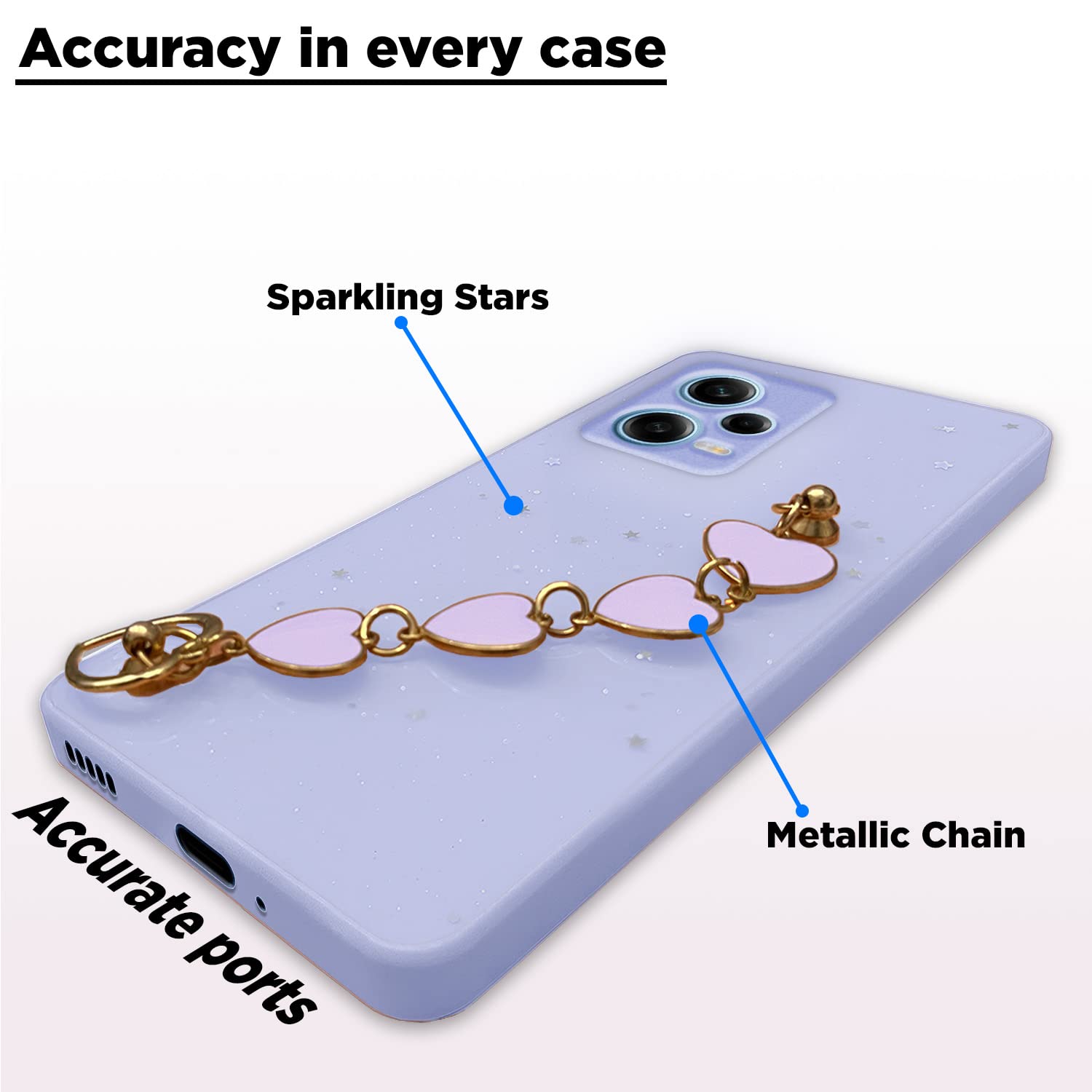 Pikkme Redmi Note 12 5G Chain Back Cover (Purple)