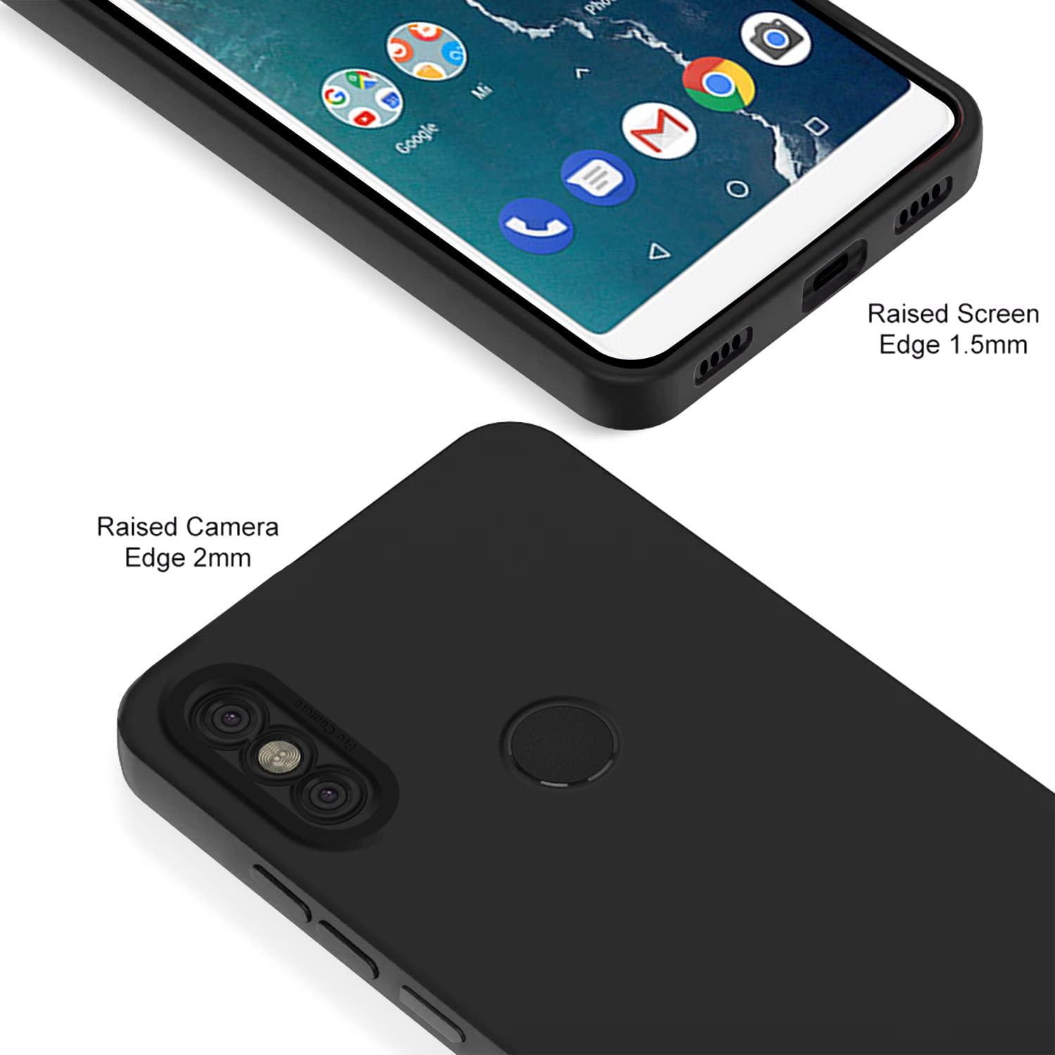 Pikkme Mi A2 Liquid Silicone Back Cover | Black