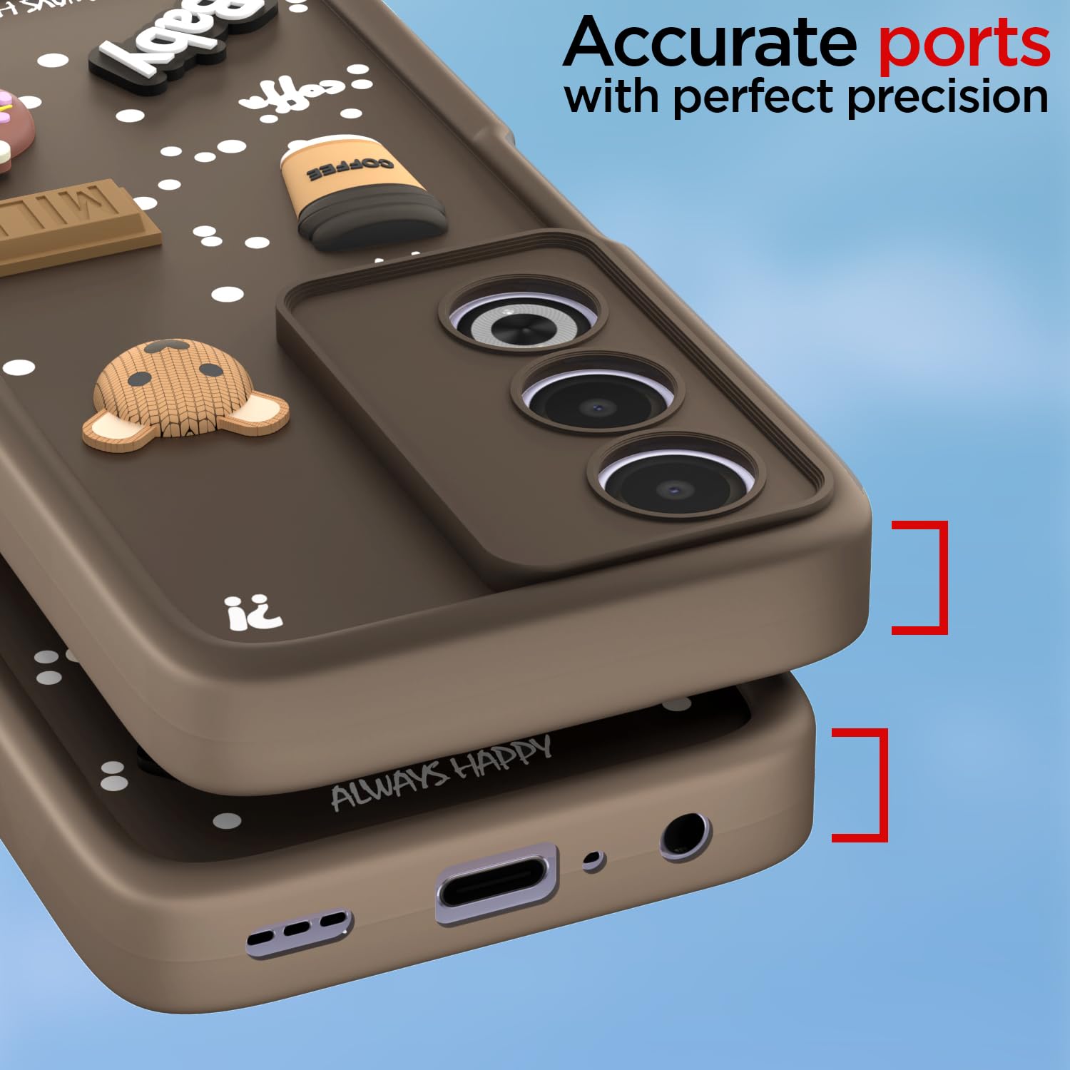 Brown Silicone mobile back cover for Oppo A3 Pro 5G – Pikkme – photo 4