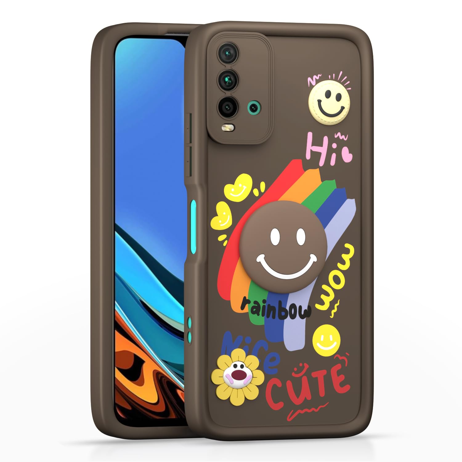 Pikkme Redmi 9 Power/Poco M3 Soft Silicone brown mobile back cover