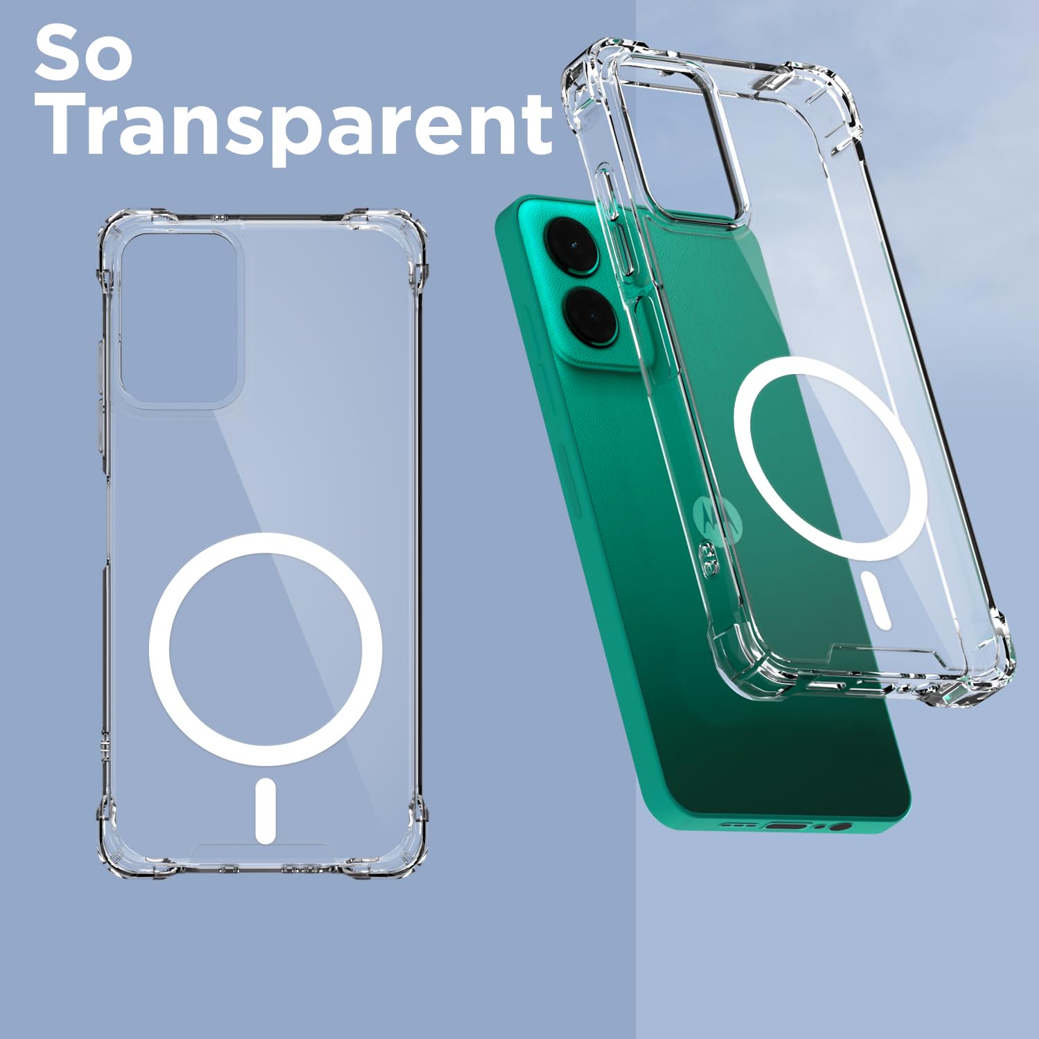 Moto G45 5G phone cover in transparent mag-safe by Pikkme – photo 2