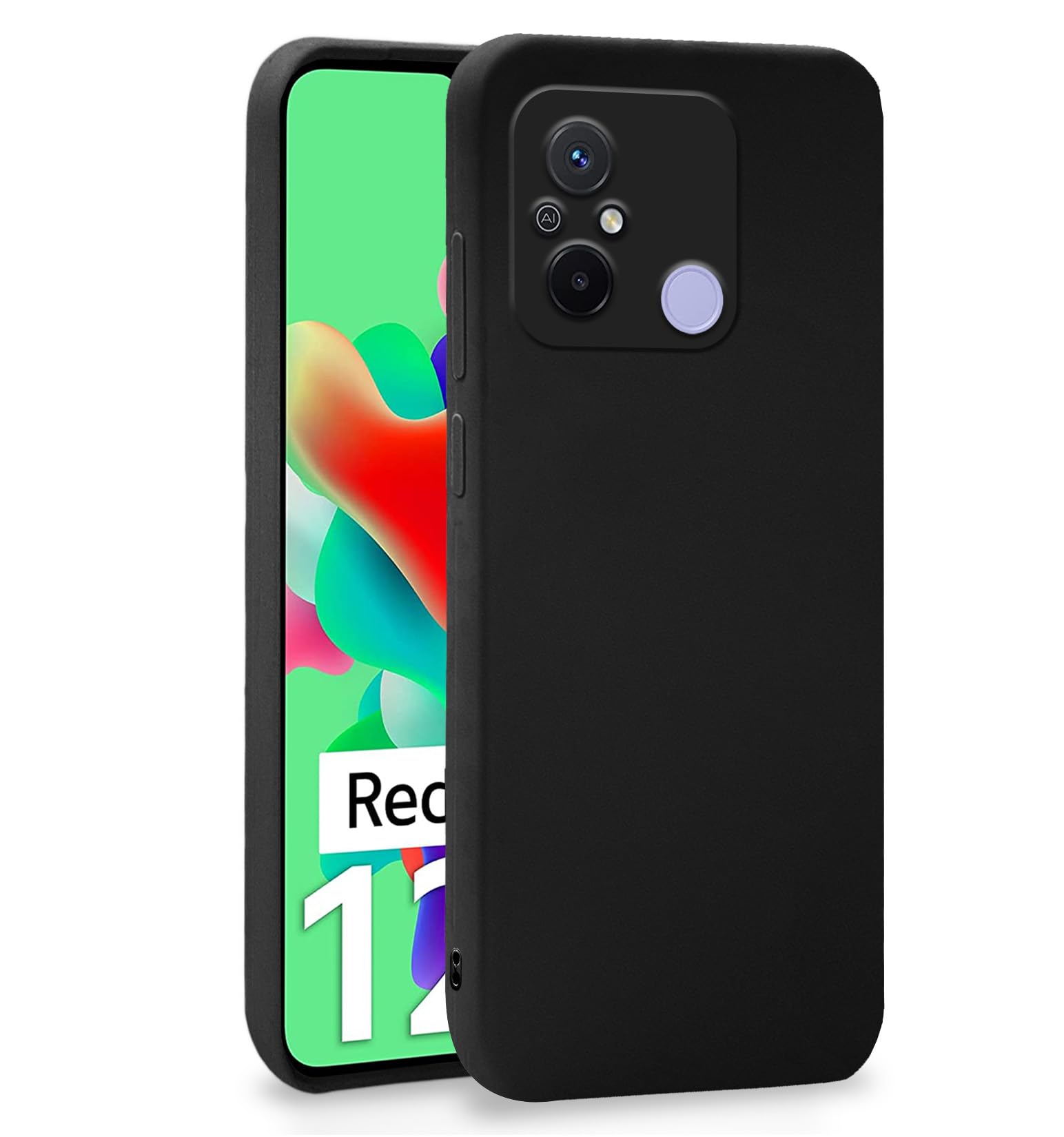 Pikkme black back cover for Redmi 12C/Poco C55