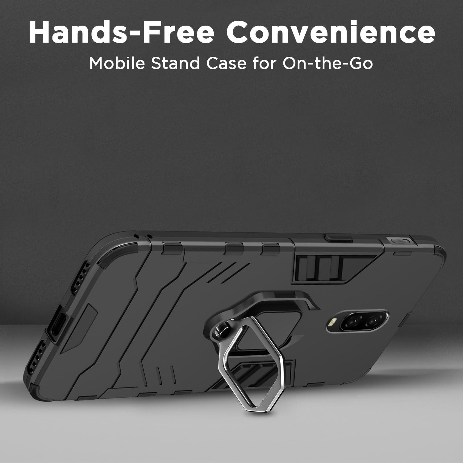 Pikkme OnePlus 6T D5 Tough Armor Back Cover | Black