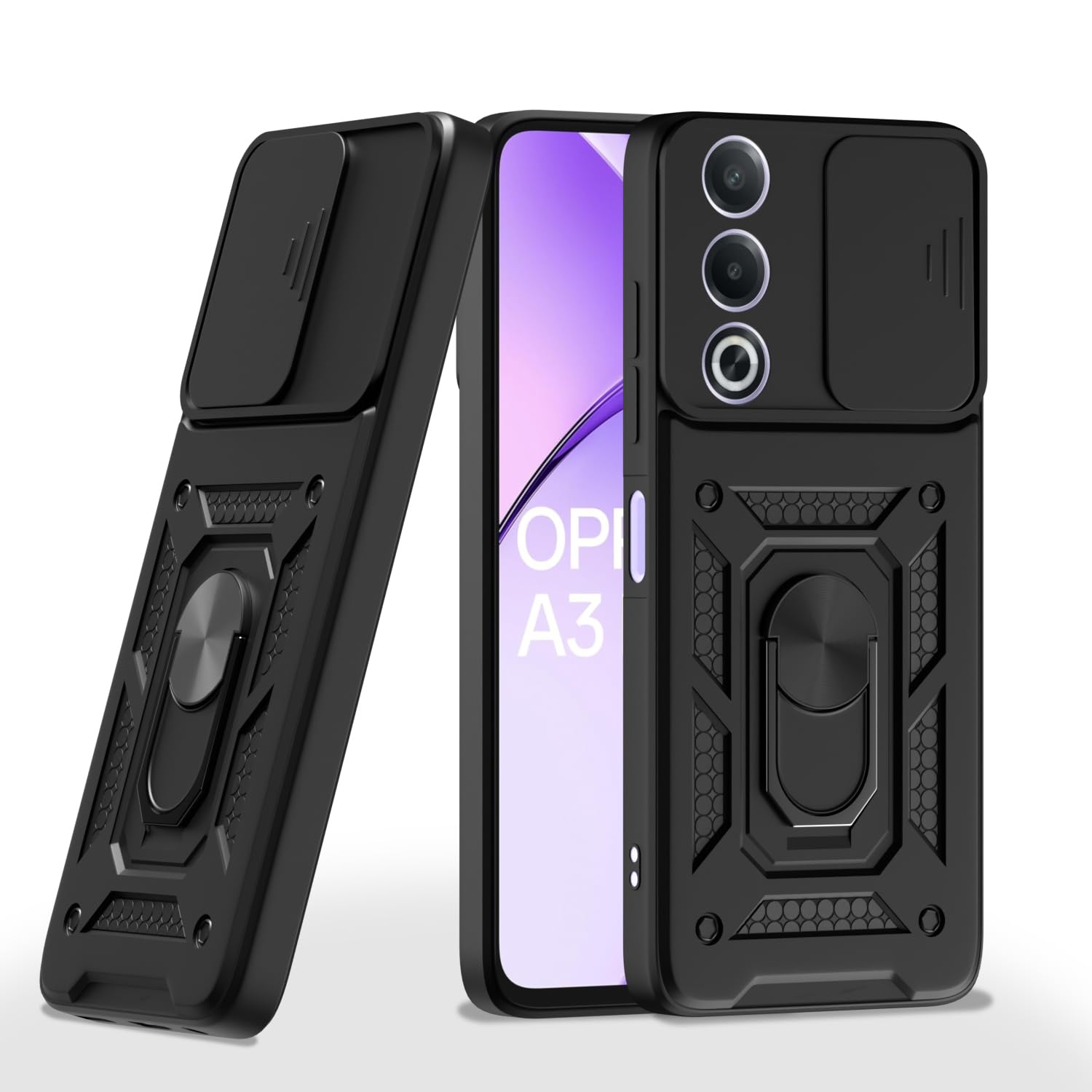 Pikkme Oppo A3 Pro 5G/360 D10 Camera Shield black mobile back cover