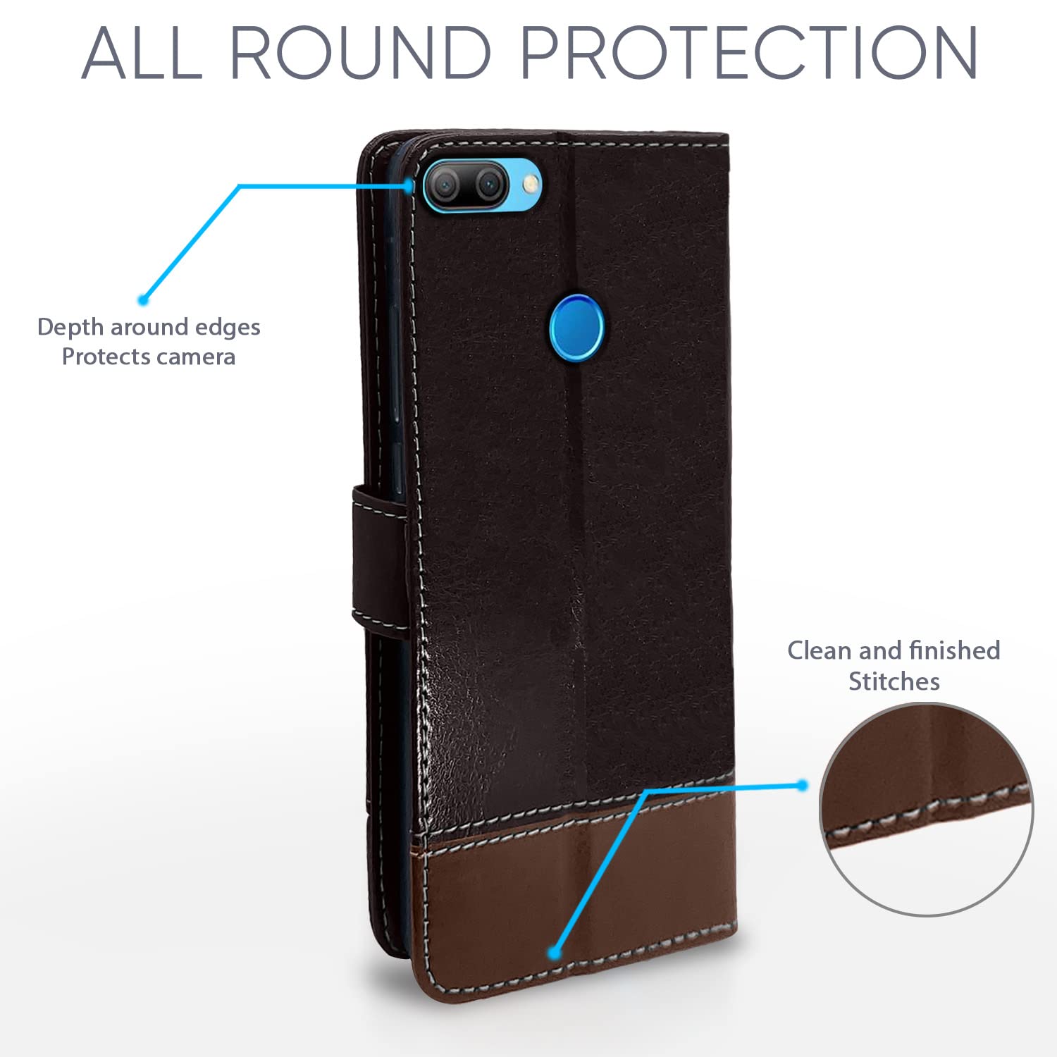 Pikkme Honor 9n Magnetic coffee & brown mobile flip cover – photo 4