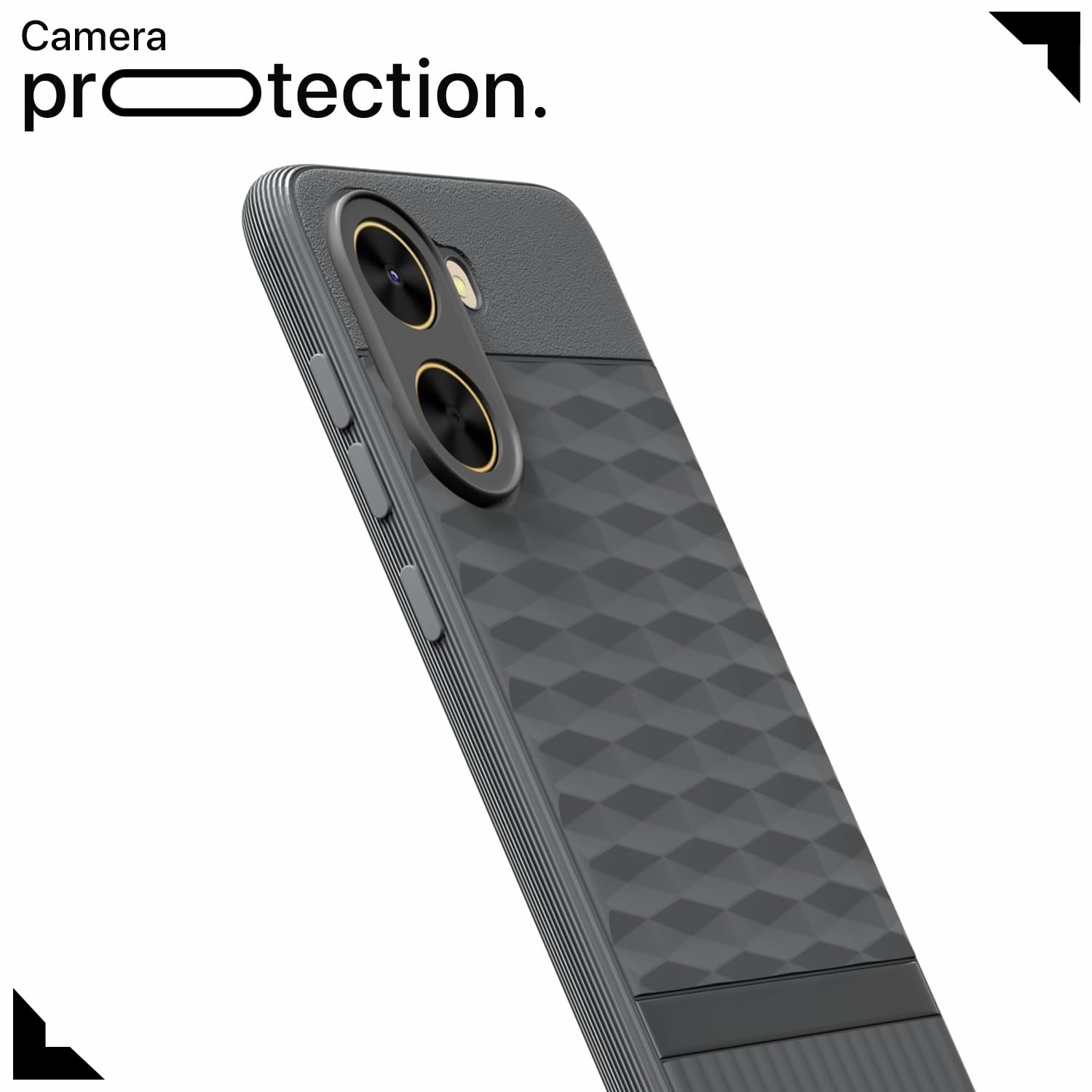 Pikkme Poco C71 / Redmi A5 Shockproof Soft Flexible Gencase Back cover (Grey)