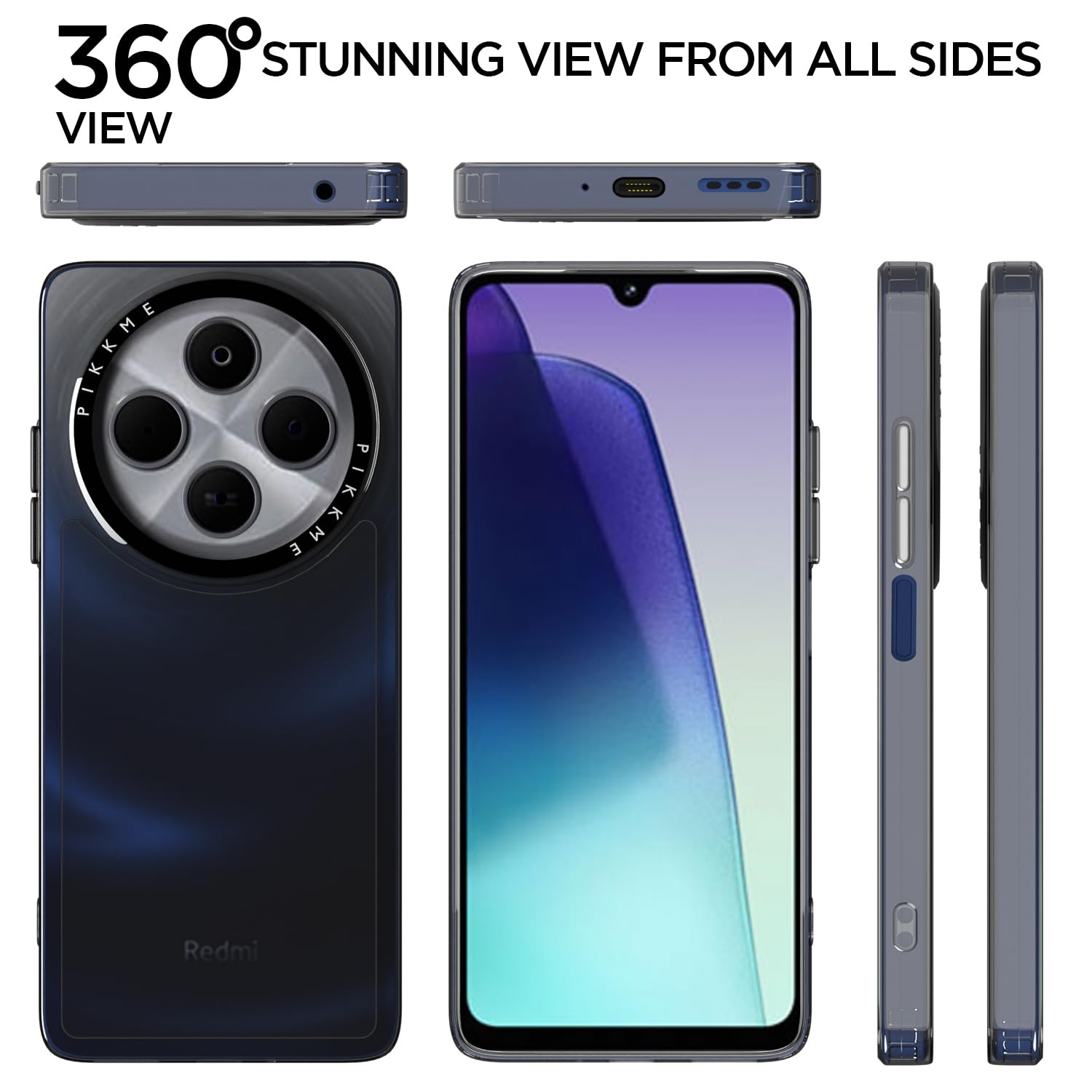 Pikkme Redmi 14C 4g Transring Back Cover (Transparent)