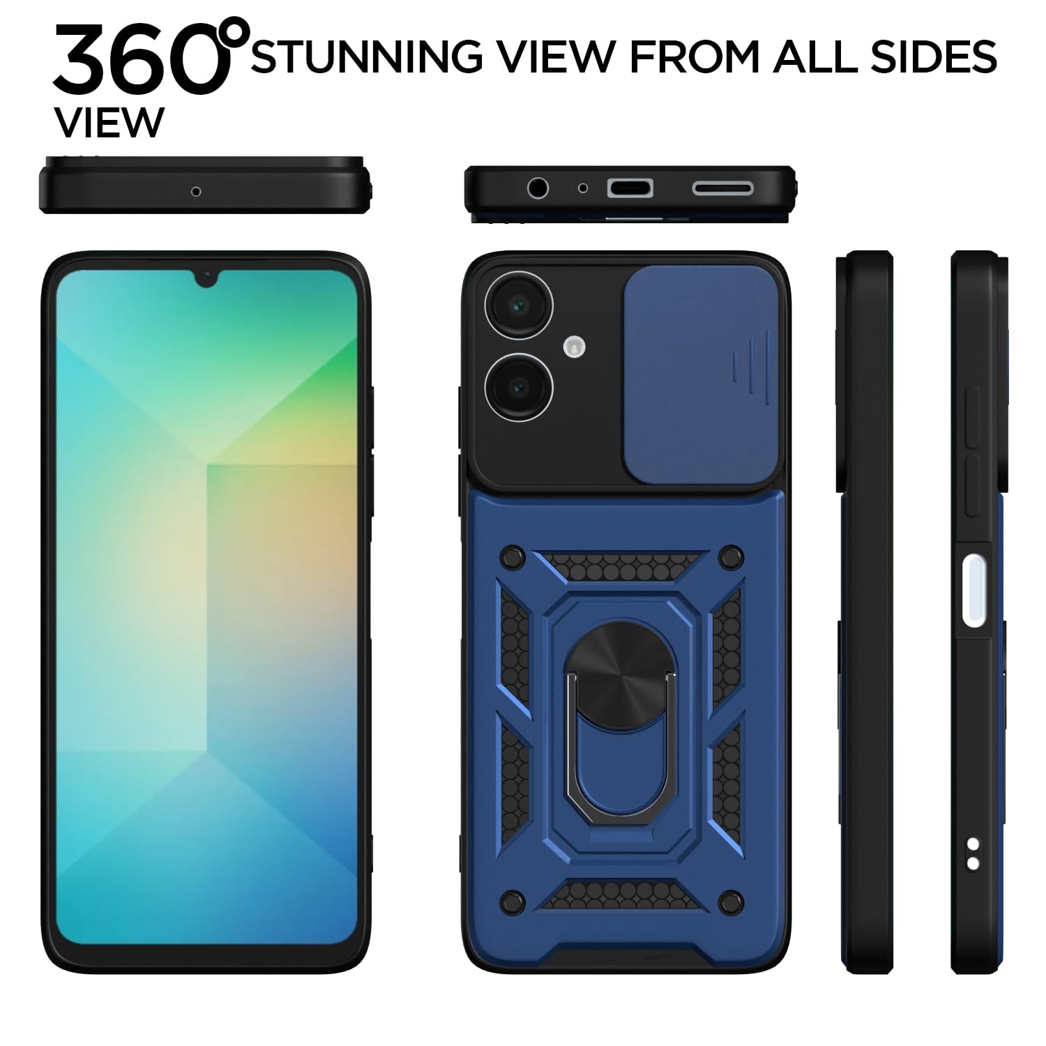 Pikkme Samsung Galaxy F06 5G / M06 5G D10 Tough Armor Back Cover (Blue)