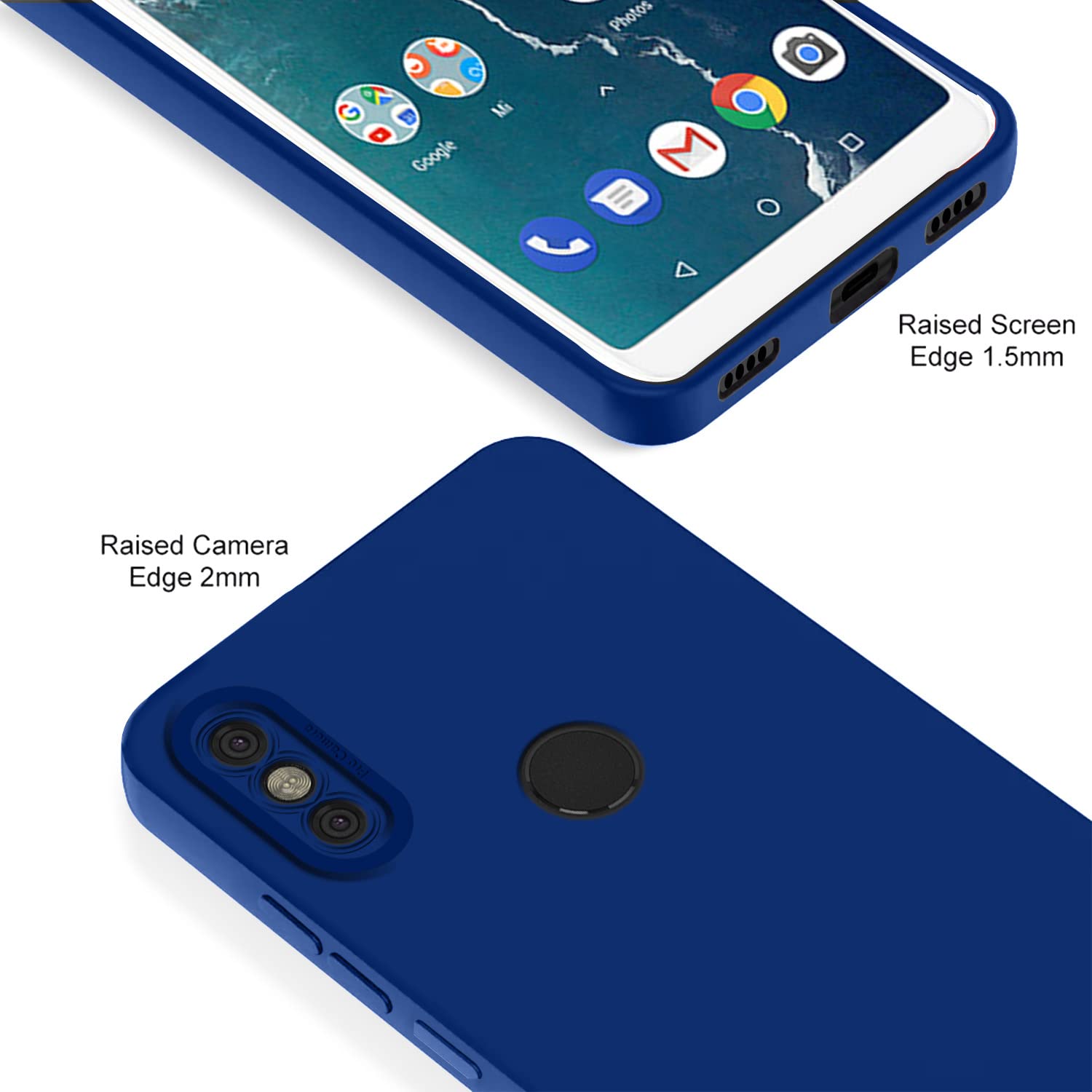 Pikkme Mi A2 Liquid Silicone Back Cover | Blue