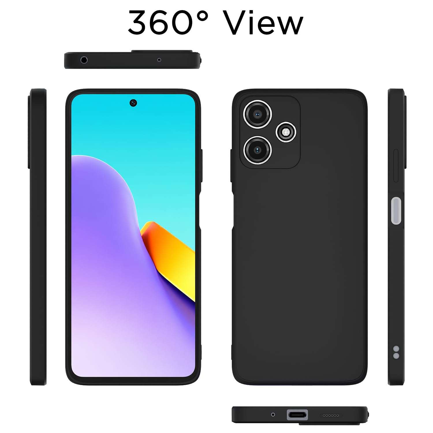 Pikkme Redmi 12 5G Matte black back cover – photo 4