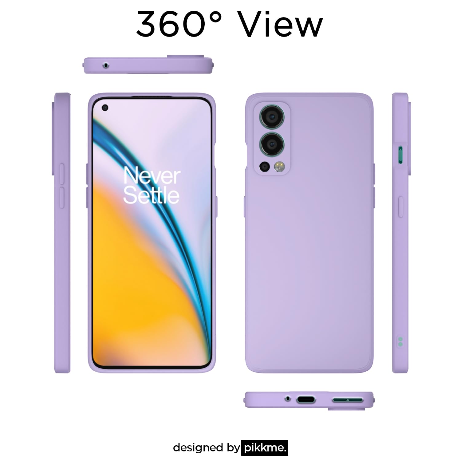 Pikkme Oneplus Nord 2 5G Liquid Silicone Back Cover | Purple