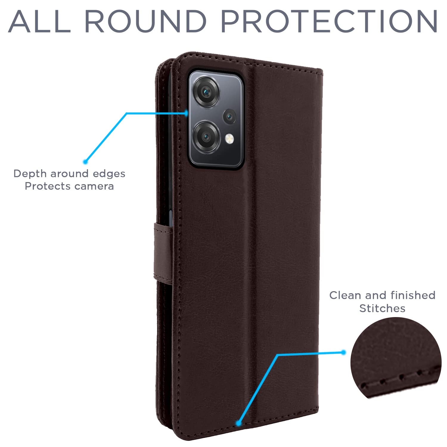 Pikkme Oneplus Nord Ce 2 Lite 5G Flip Vintage Flip Cover (Coffee)