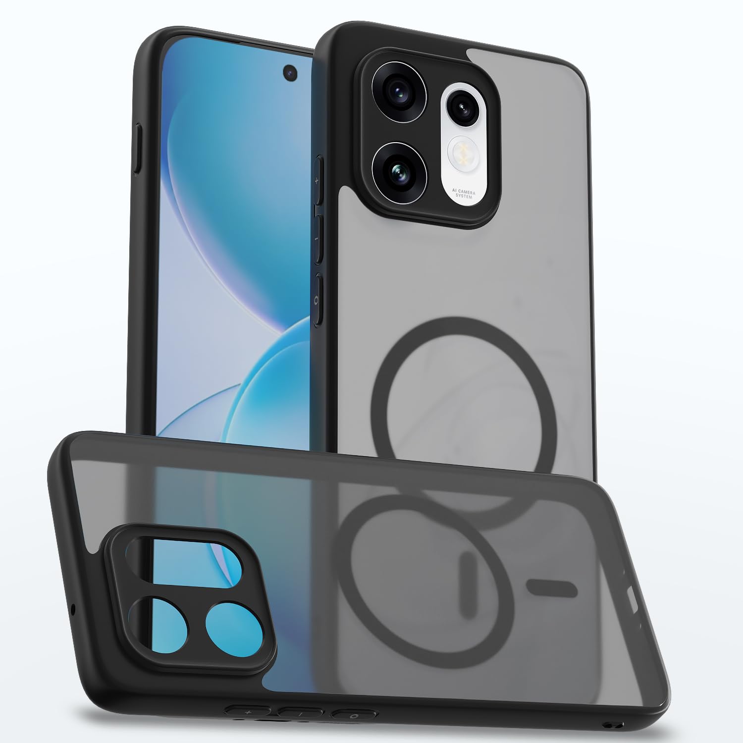 Black smoke mag-safe Smoke back cover for Oppo Reno 16/16 Pro 5G – Pikkme