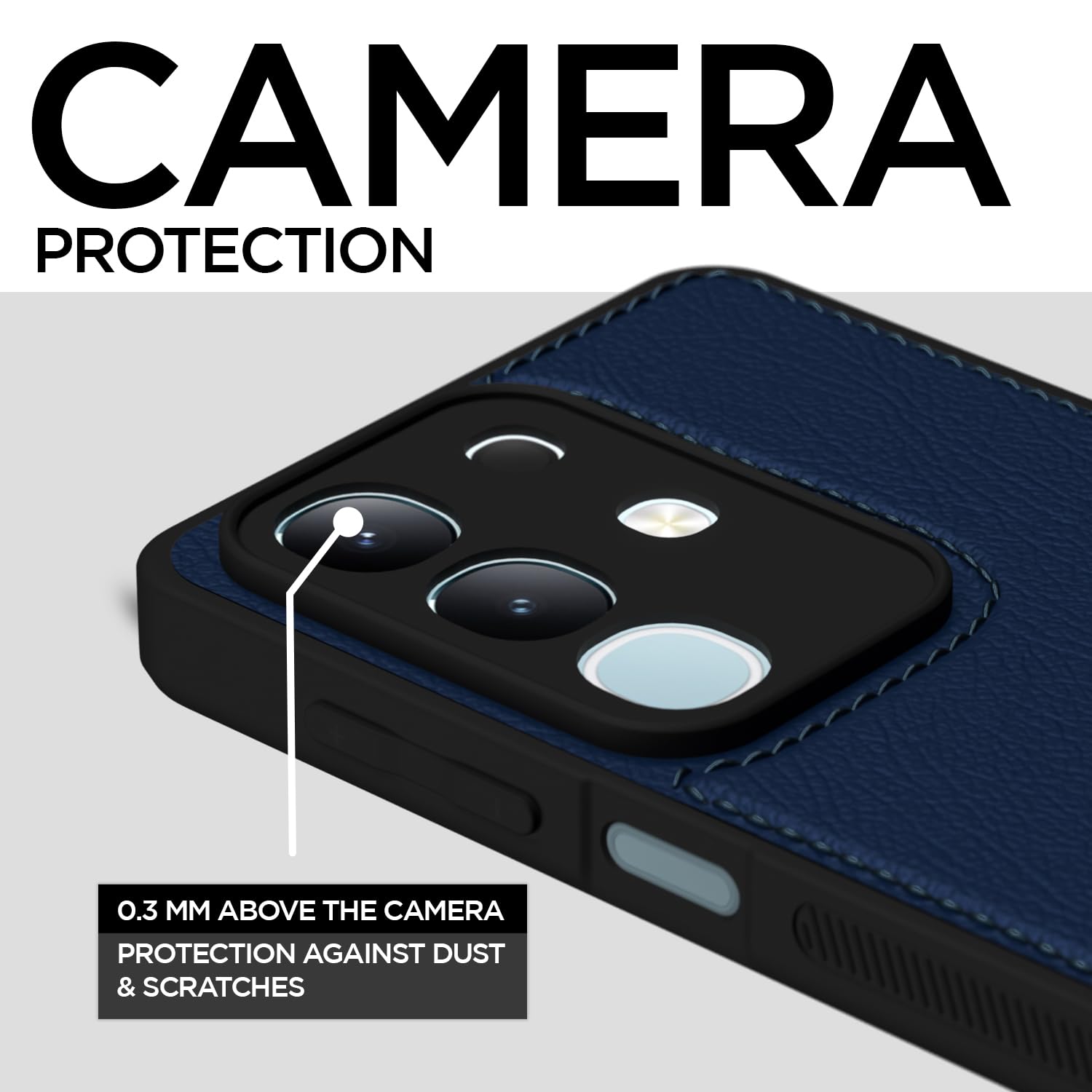 Pikkme Vivo T4x 5G / iQoo Z10x 5G Leather Back Case | Blue