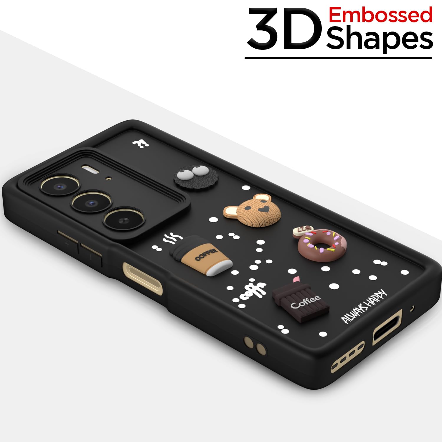 Black mobile back cover for Realme C75/3D – Pikkme – photo 3