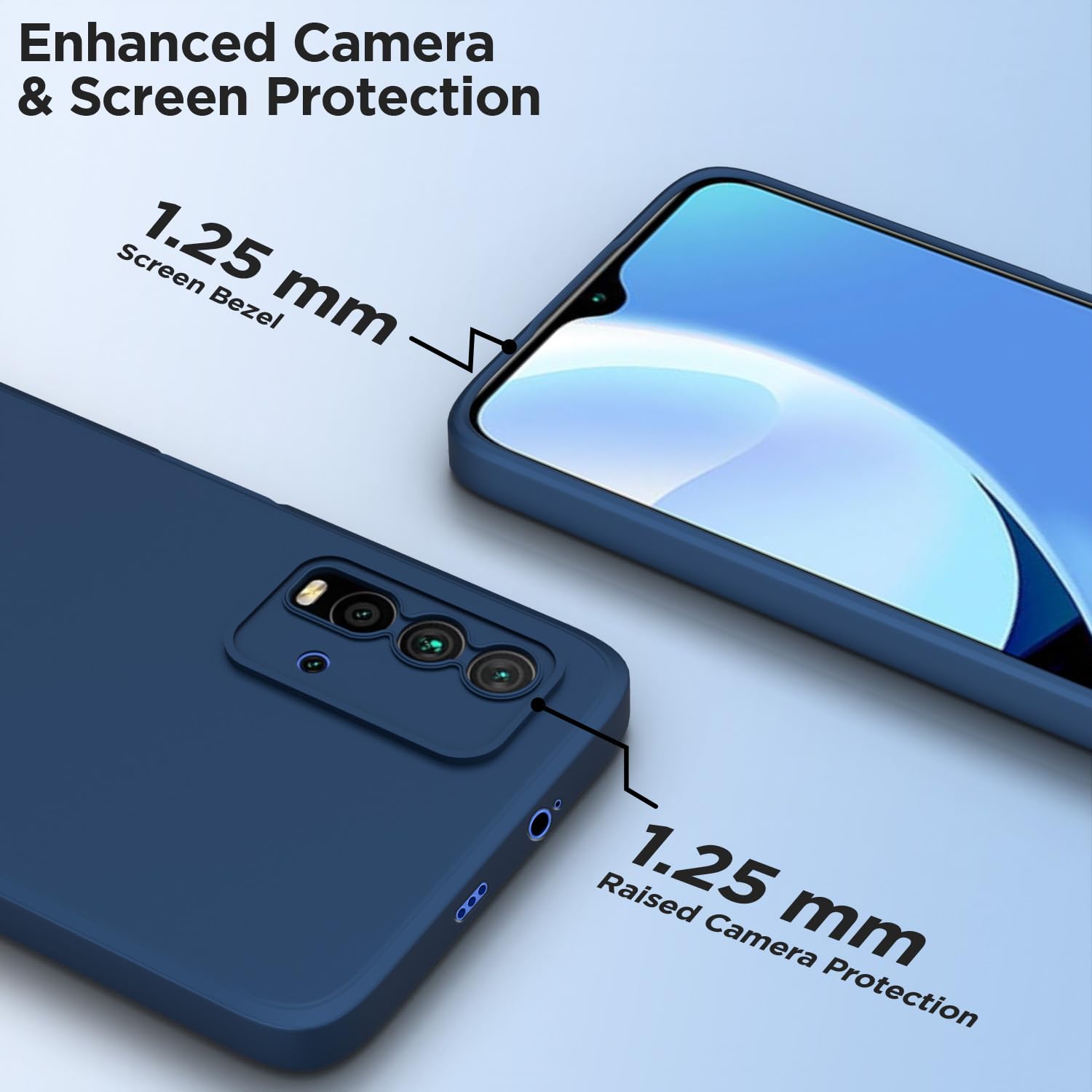 Pikkme Mi Redmi 9 Power Liquid Silicone Back Cover | Blue