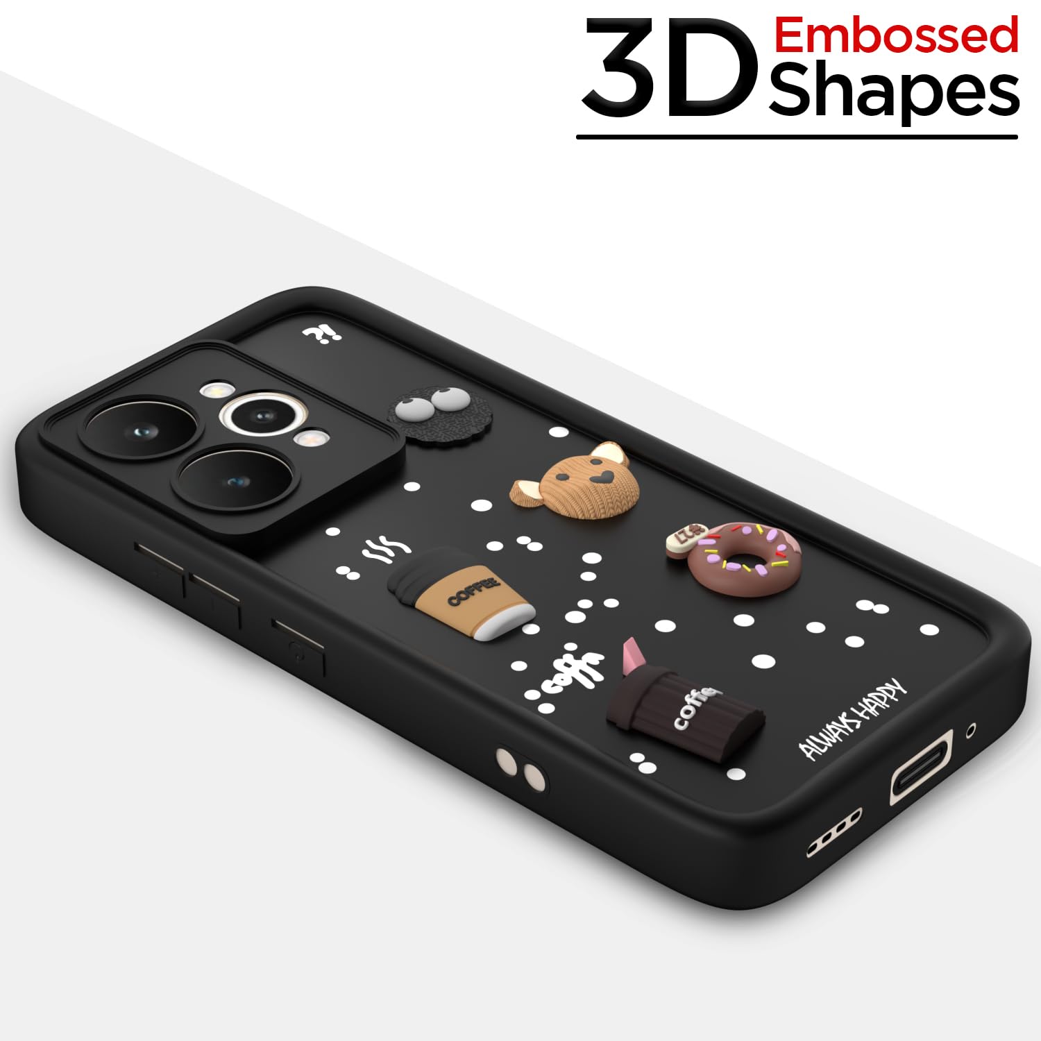 Pikkme black Silicone mobile back cover for Realme 15 Pro 5G/3D – photo 3