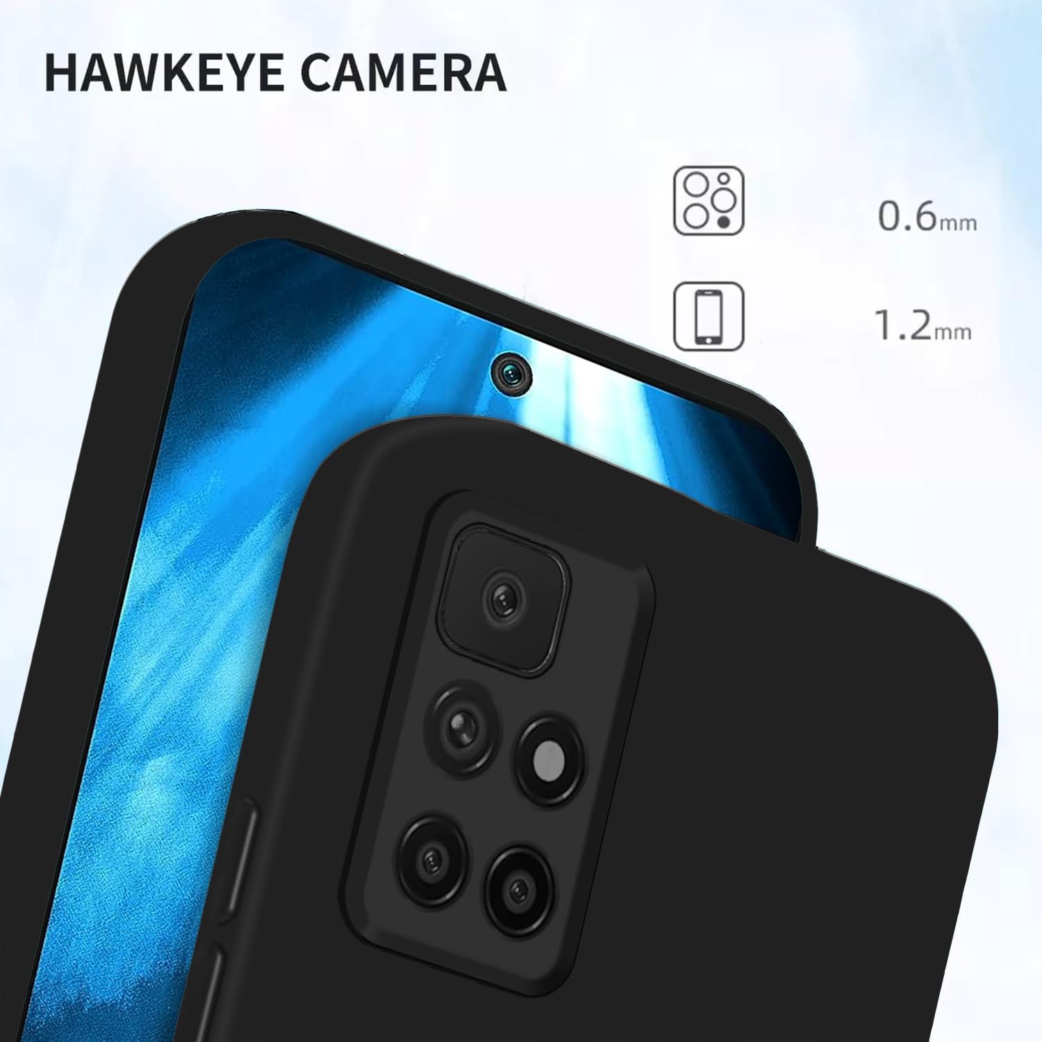Black Liquid Silicone back cover for Redmi 10 Prime – Pikkme – photo 5