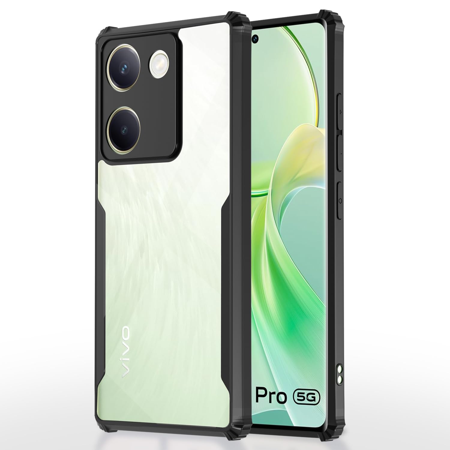 Vivo Y200 Pro 5G Clear phone cover in black by Pikkme