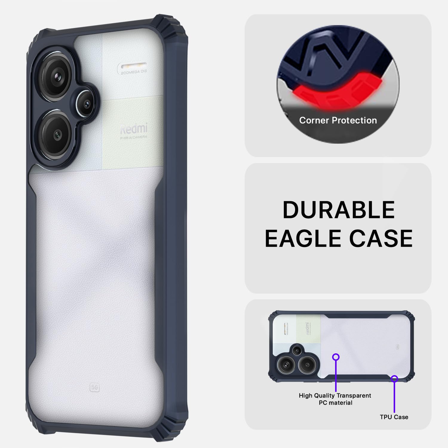 Pikkme Redmi Note 13 Pro Plus 5G Clear blue phone cover – photo 5