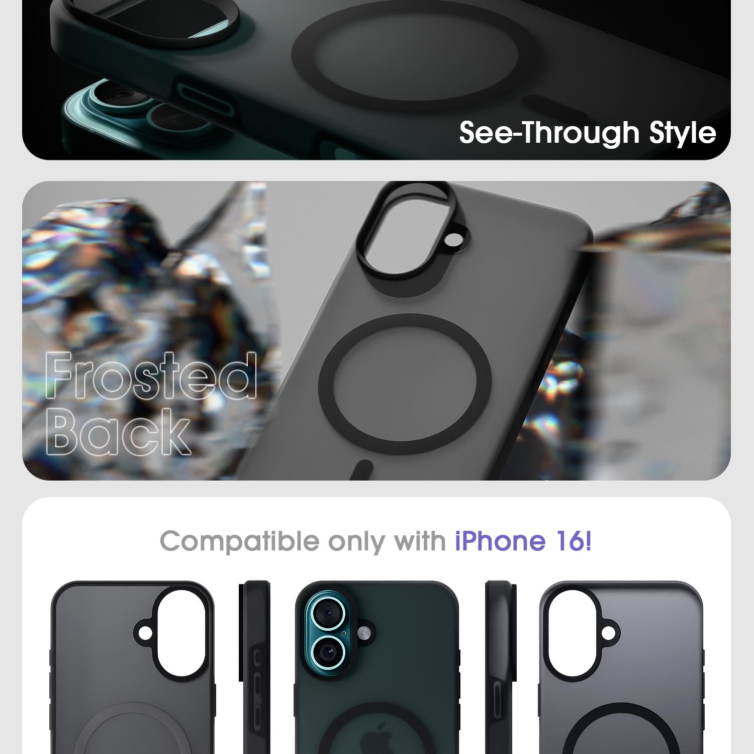 Black Soft Silicone mobile back cover for iPhone 16 – Pikkme – photo 3