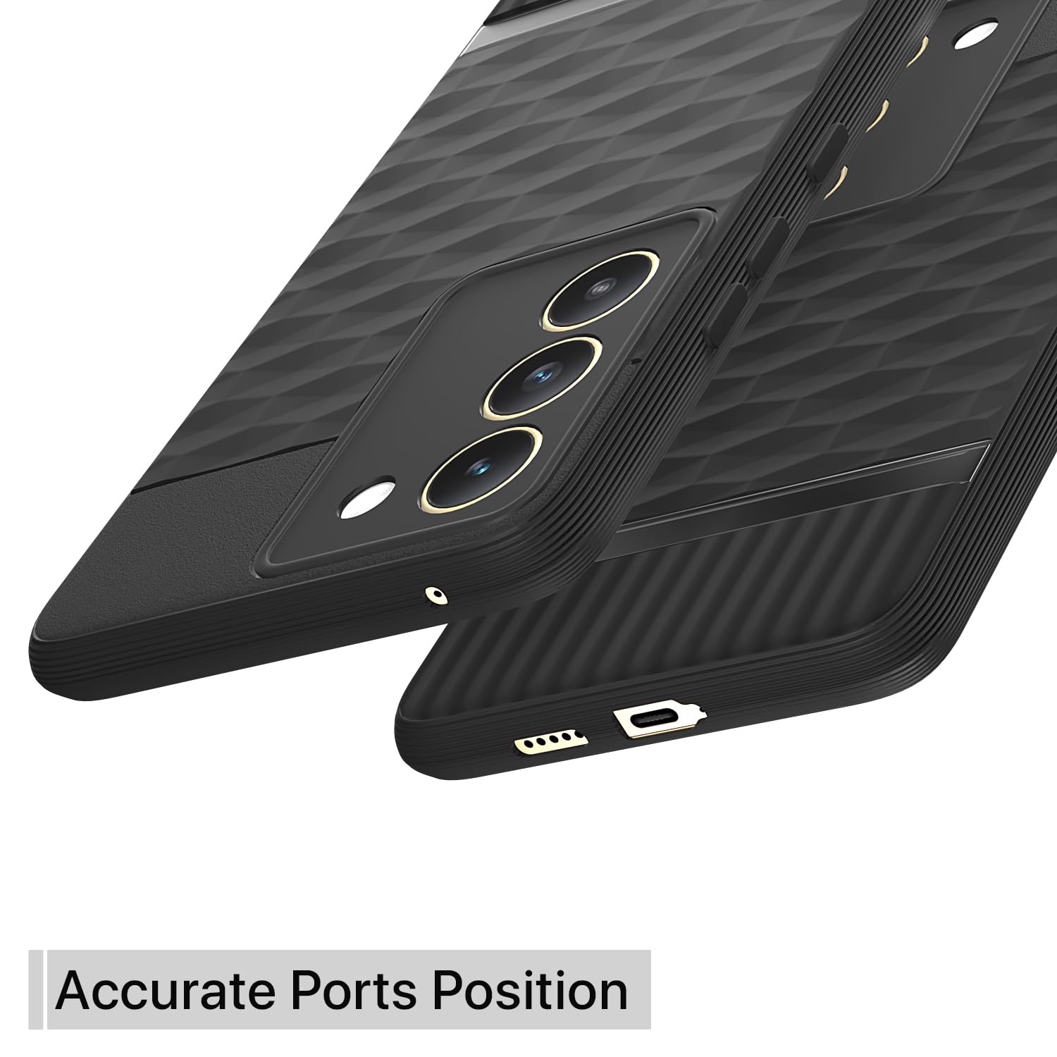 Pikkme Vivo T3 5G / Vivo Y200e 5G Gencase Back Cover (Black)