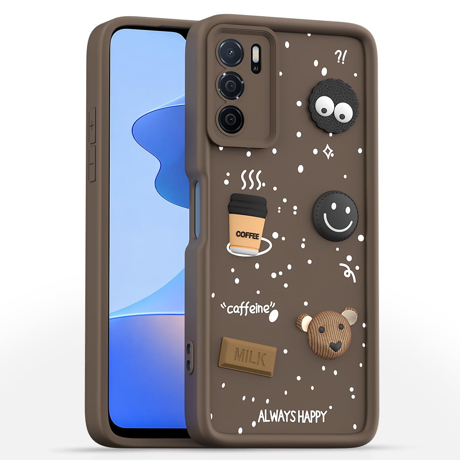 Pikkme Oppo A16/3D Silicone brown back cover
