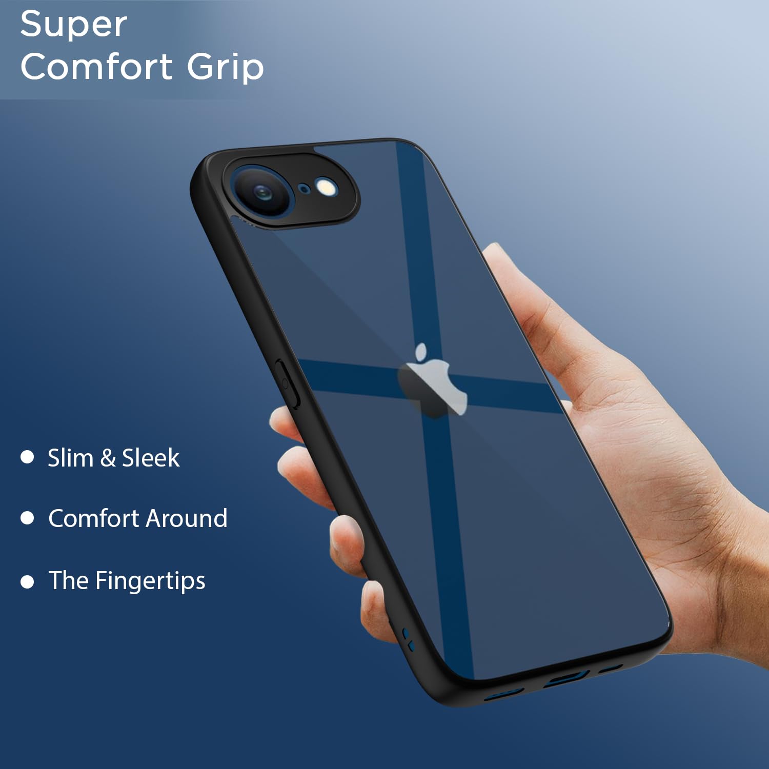 Pikkme Phone SE 4 / iPhone 16e Eagle 2.0 Shockproof Sleek Hybrid Armor Back Cover (Black)