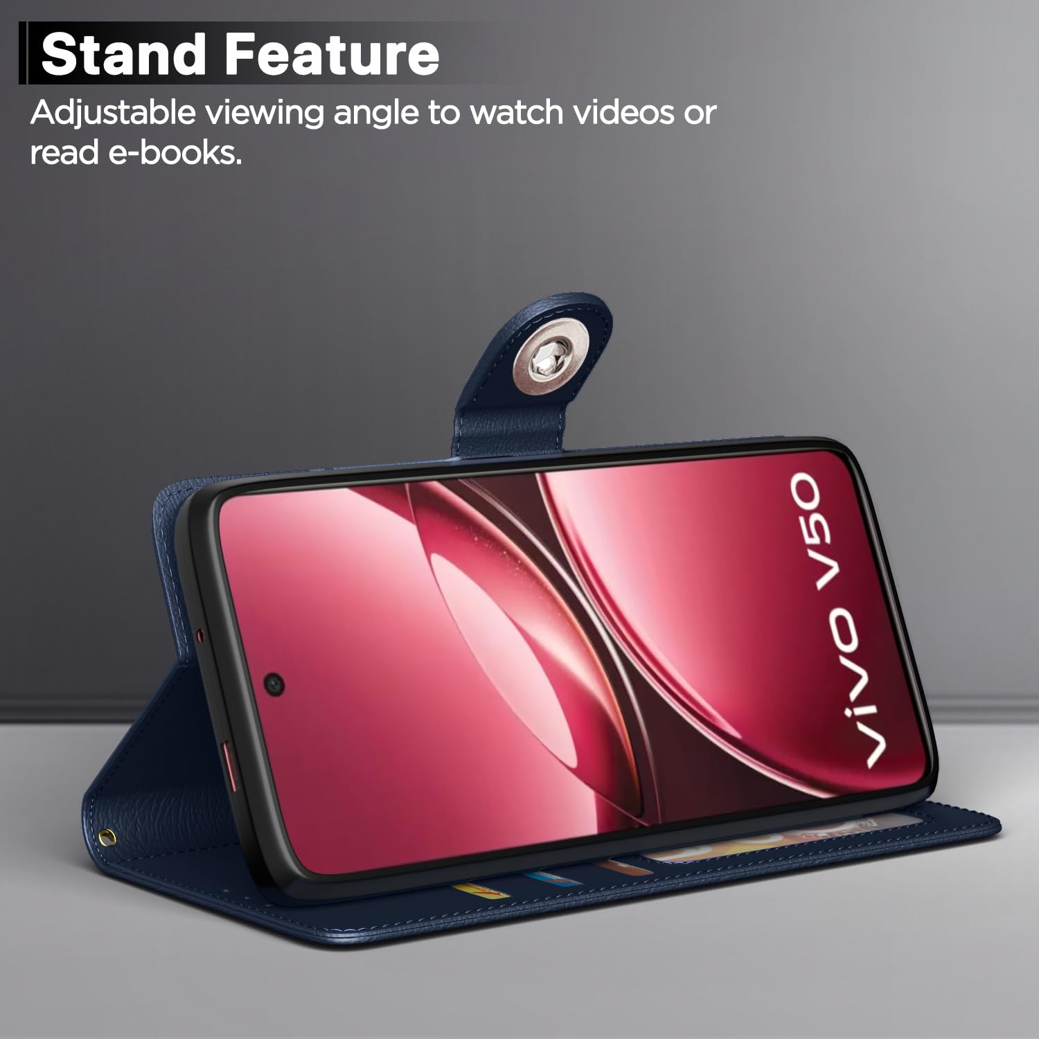 Pikkme iQOO Z10R/Vivo V50/V50e/Vivo T4R 5G blue mobile flip cover – photo 3