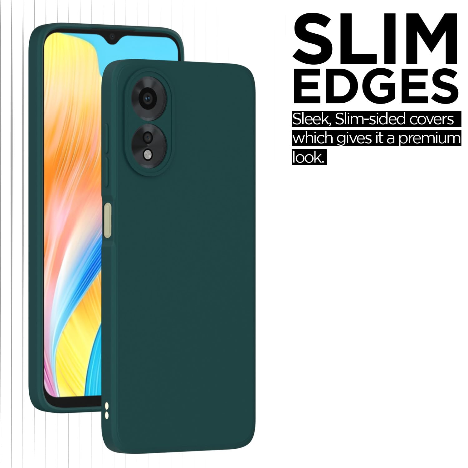 Pikkme Oppo A38 Liquid Silicone Back Cover (Green)