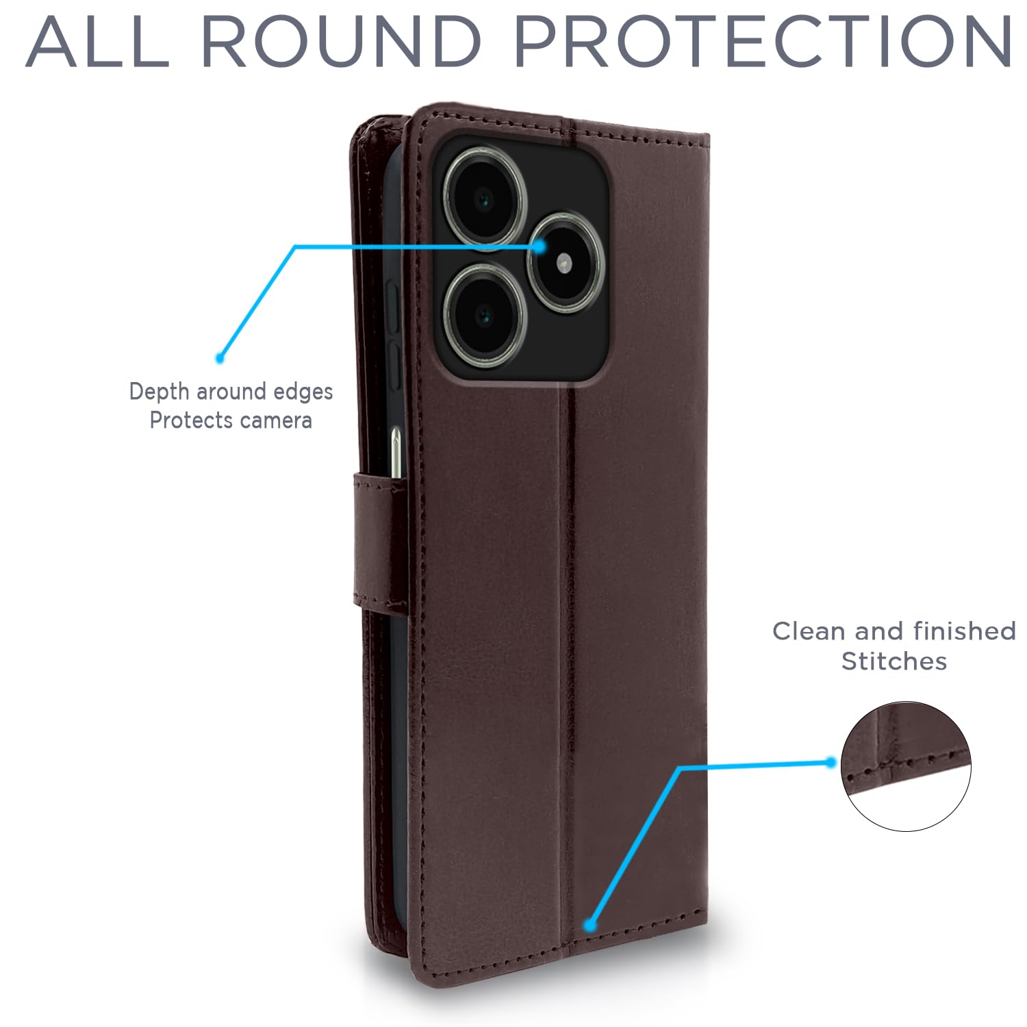 Realme C63 4G flip cover in coffee by Pikkme – photo 4