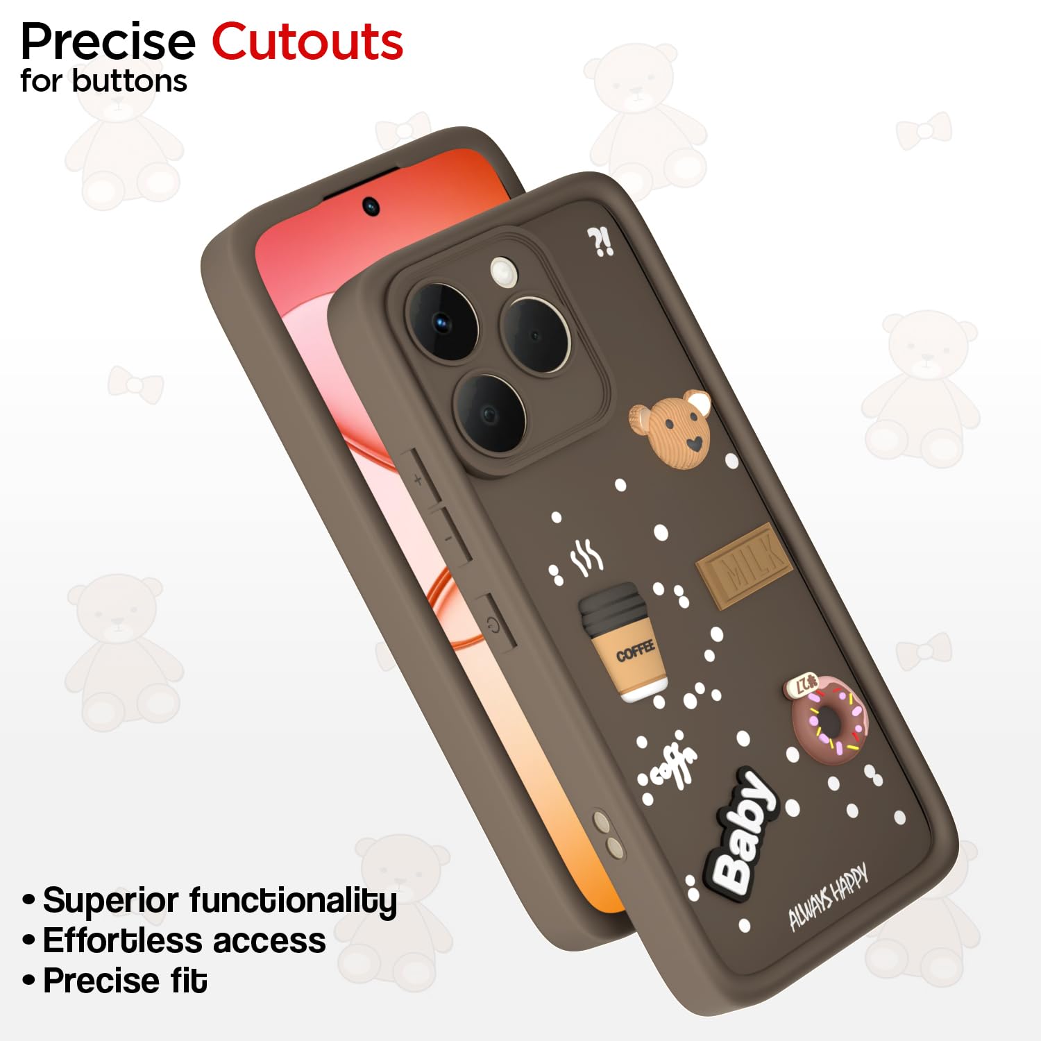 Pikkme brown mobile back cover for Realme 15T 5G/Narzo 90 5G/3D – photo 6