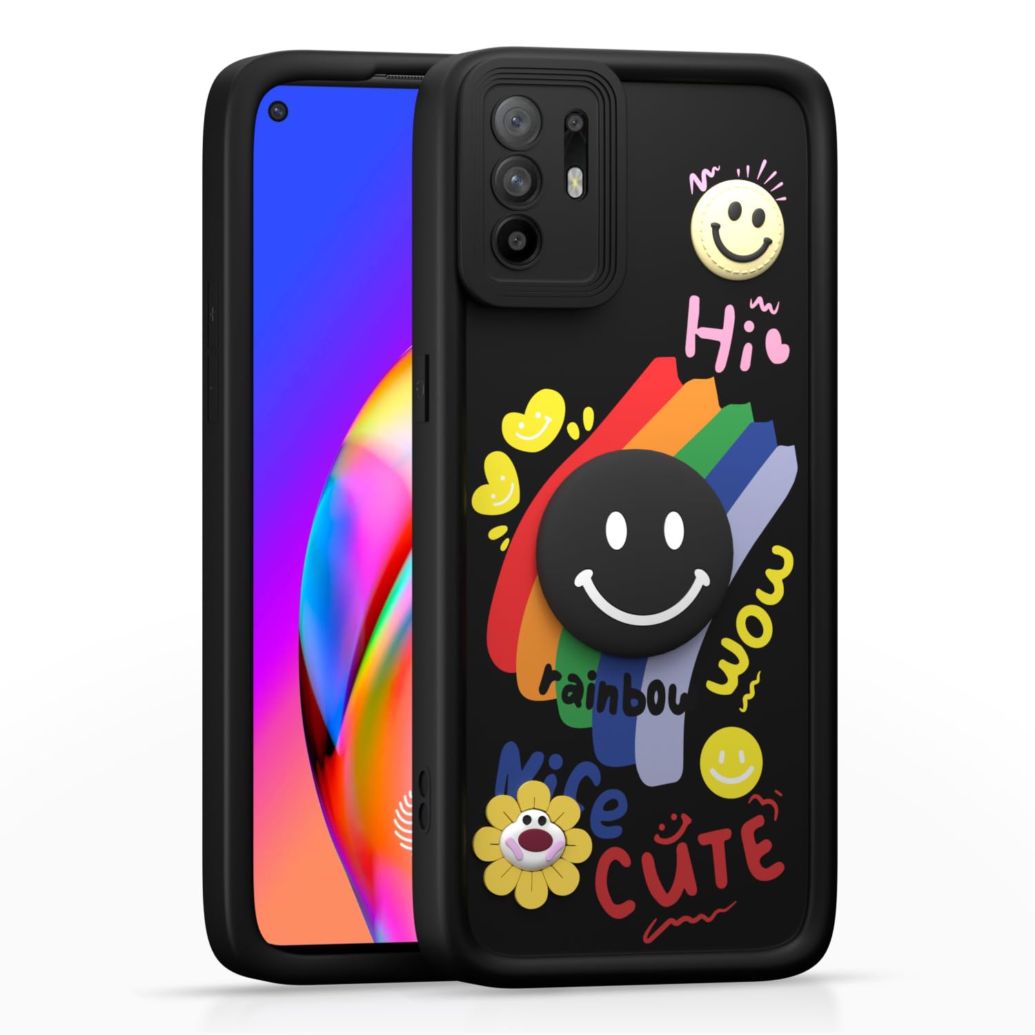 Oppo F19 Pro Plus 5G Soft Silicone mobile back cover in black by Pikkme