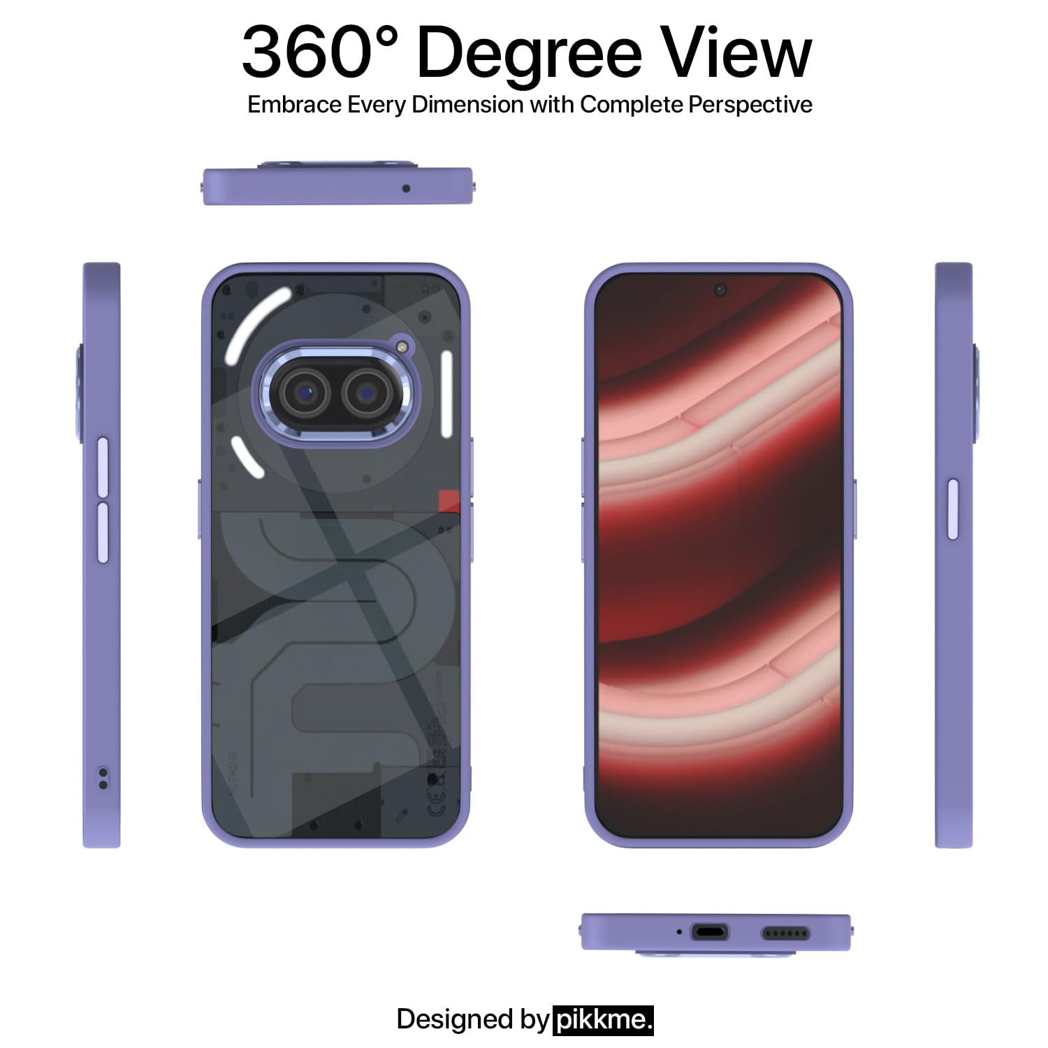 Pikkme Nothing Phone 2A / Nothing Phone 2A Plus Chrome Metal Ring Back Cover (Purple)