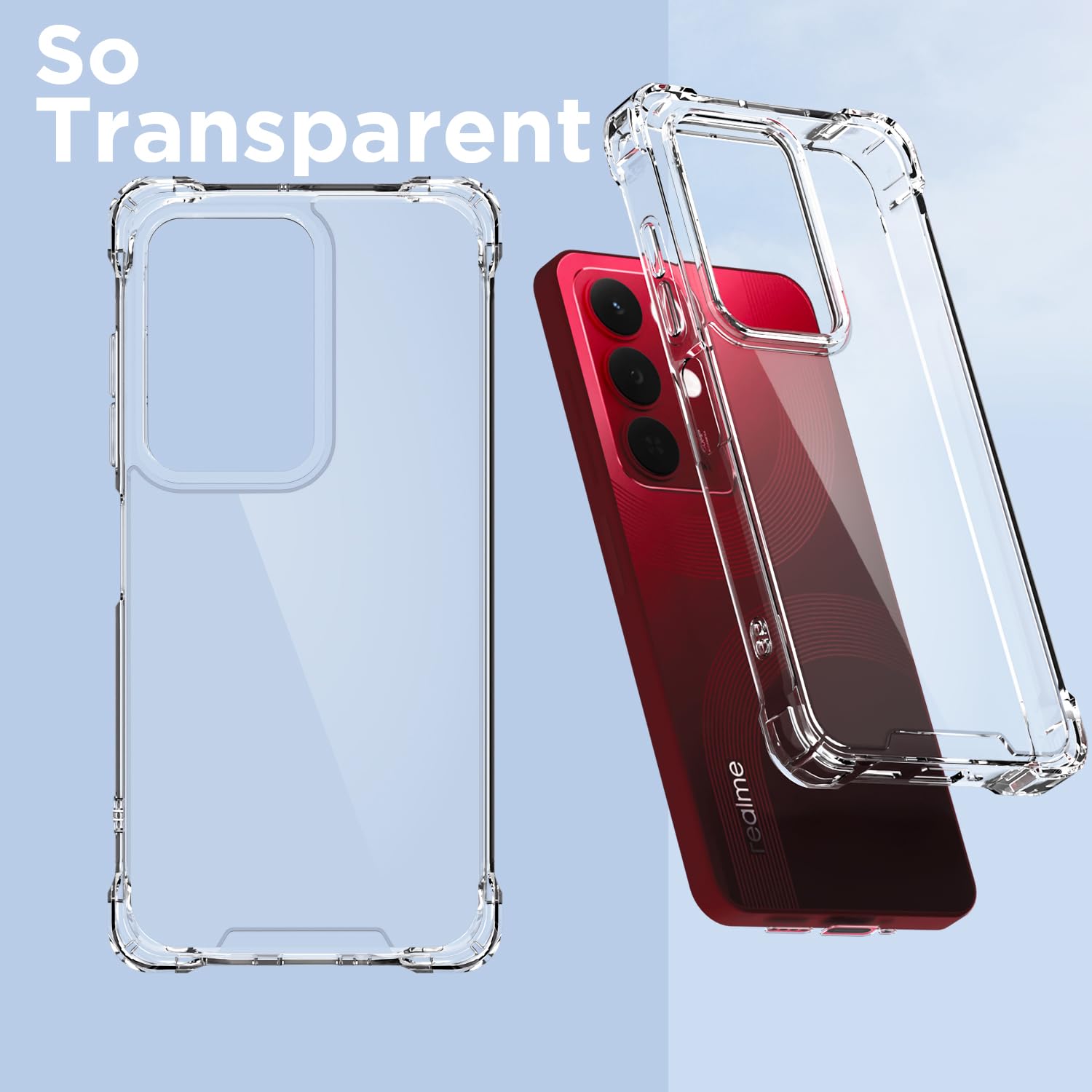 Pikkme transparent Clear phone cover for Realme Narzo 90X/C85/15X 5G – photo 2