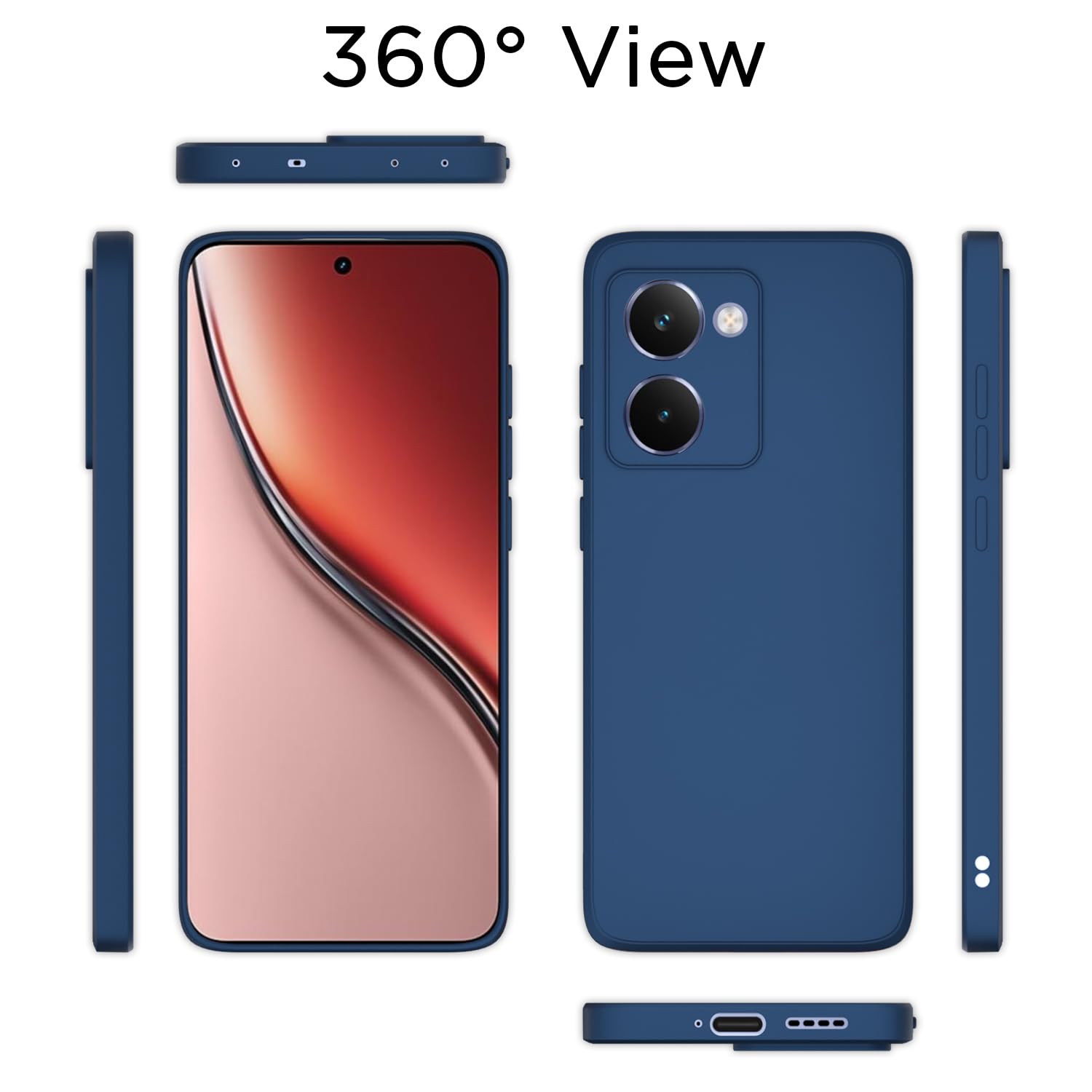 Pikkme Realme P3 Ultra 5G Soft Matte Silicone Shockproof Case (Blue)